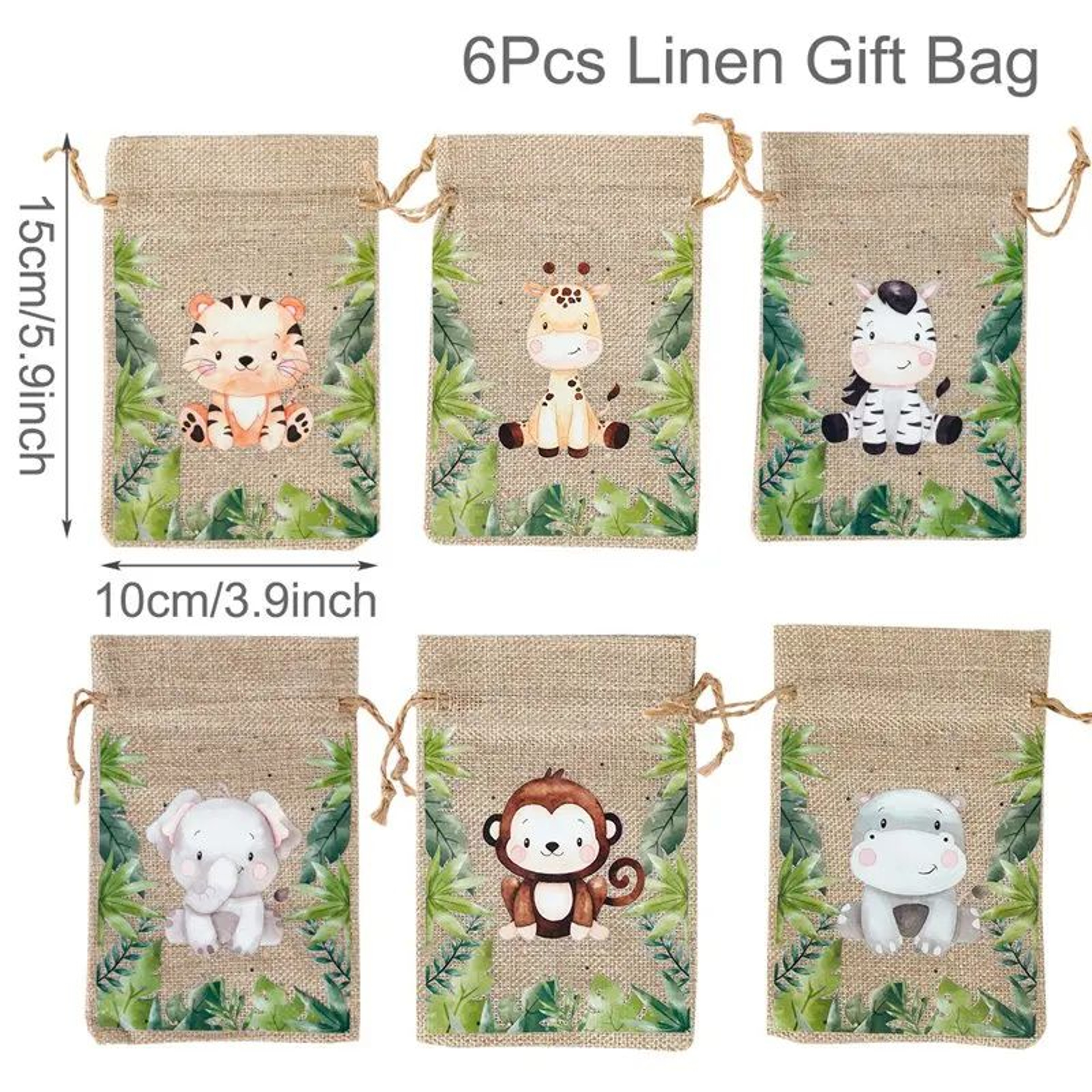 Jungle Safari Animal Hessian Gift Bags 9