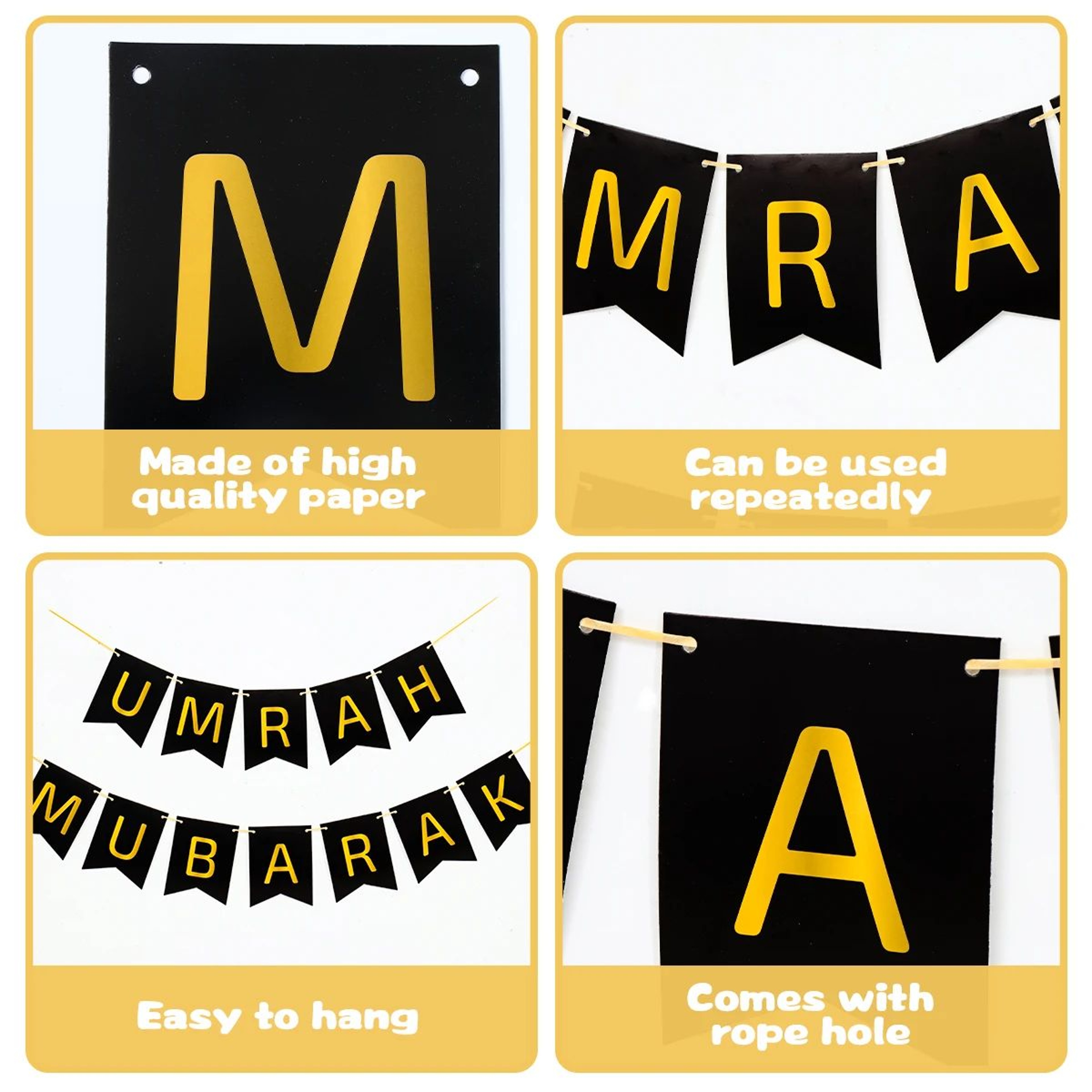 Umrah Mubarak Eid Celebration Bunting Banner 2