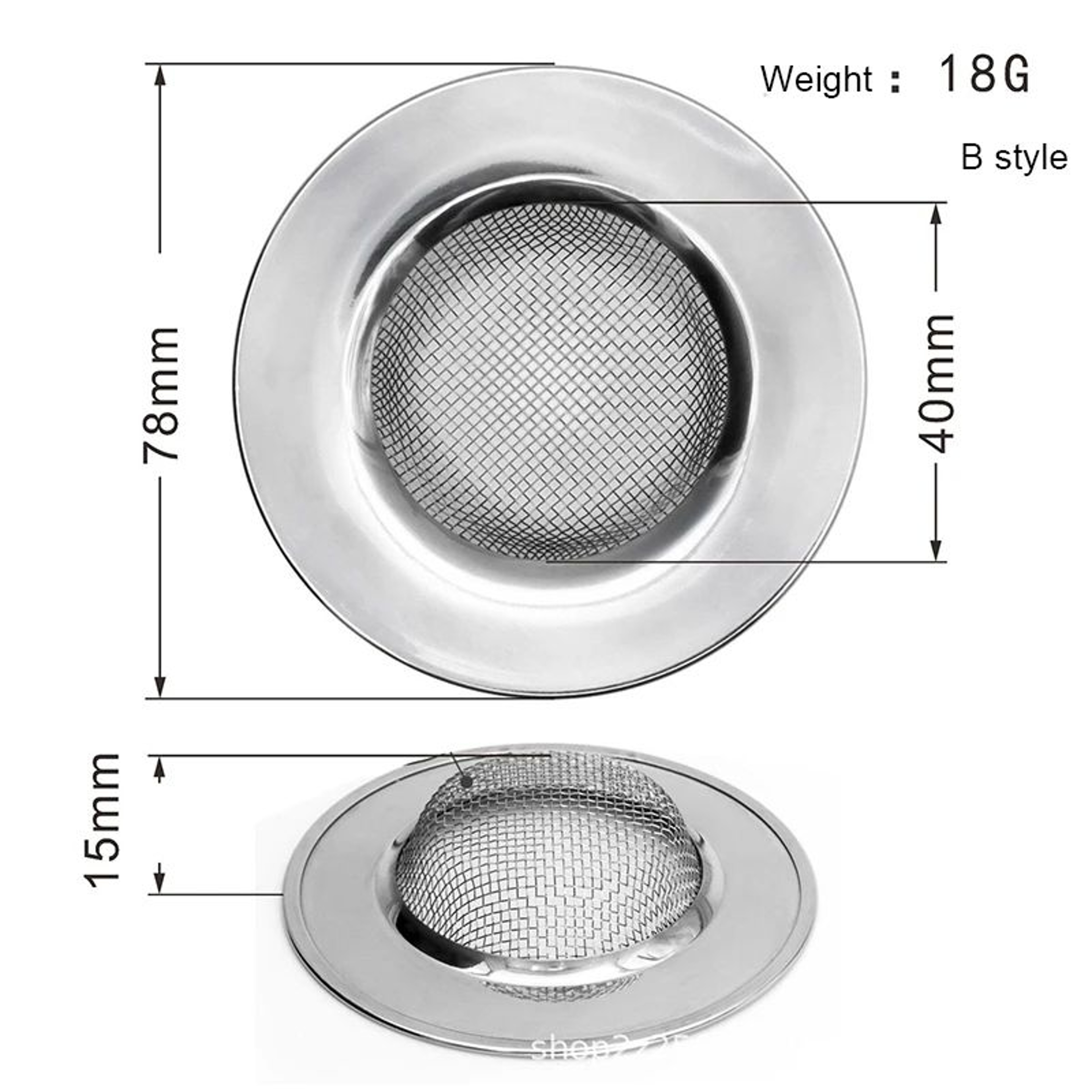 Stainless Steel Mesh Sink Drain Strainer 7