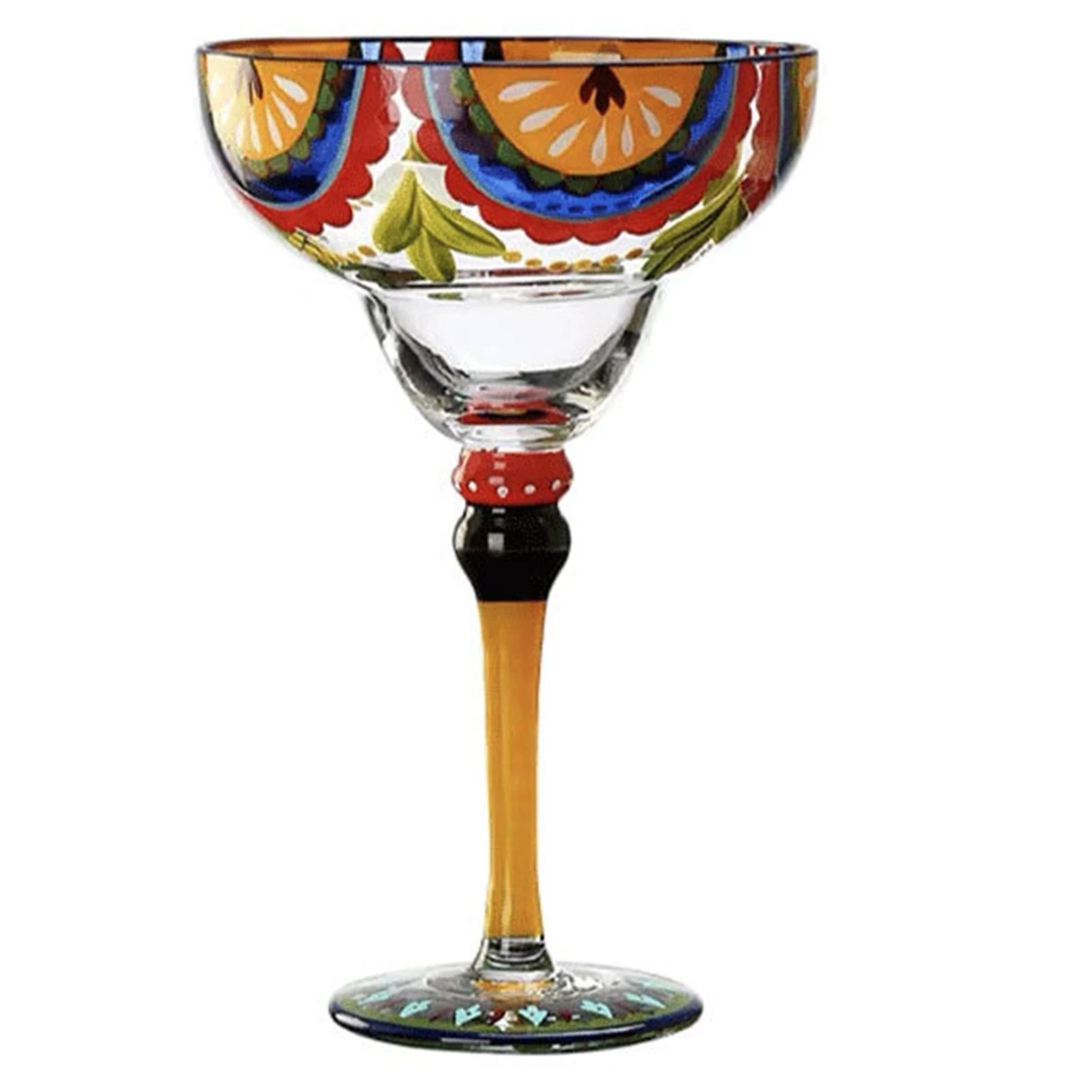 Hand Painted Margarita Cocktail Glass 6
