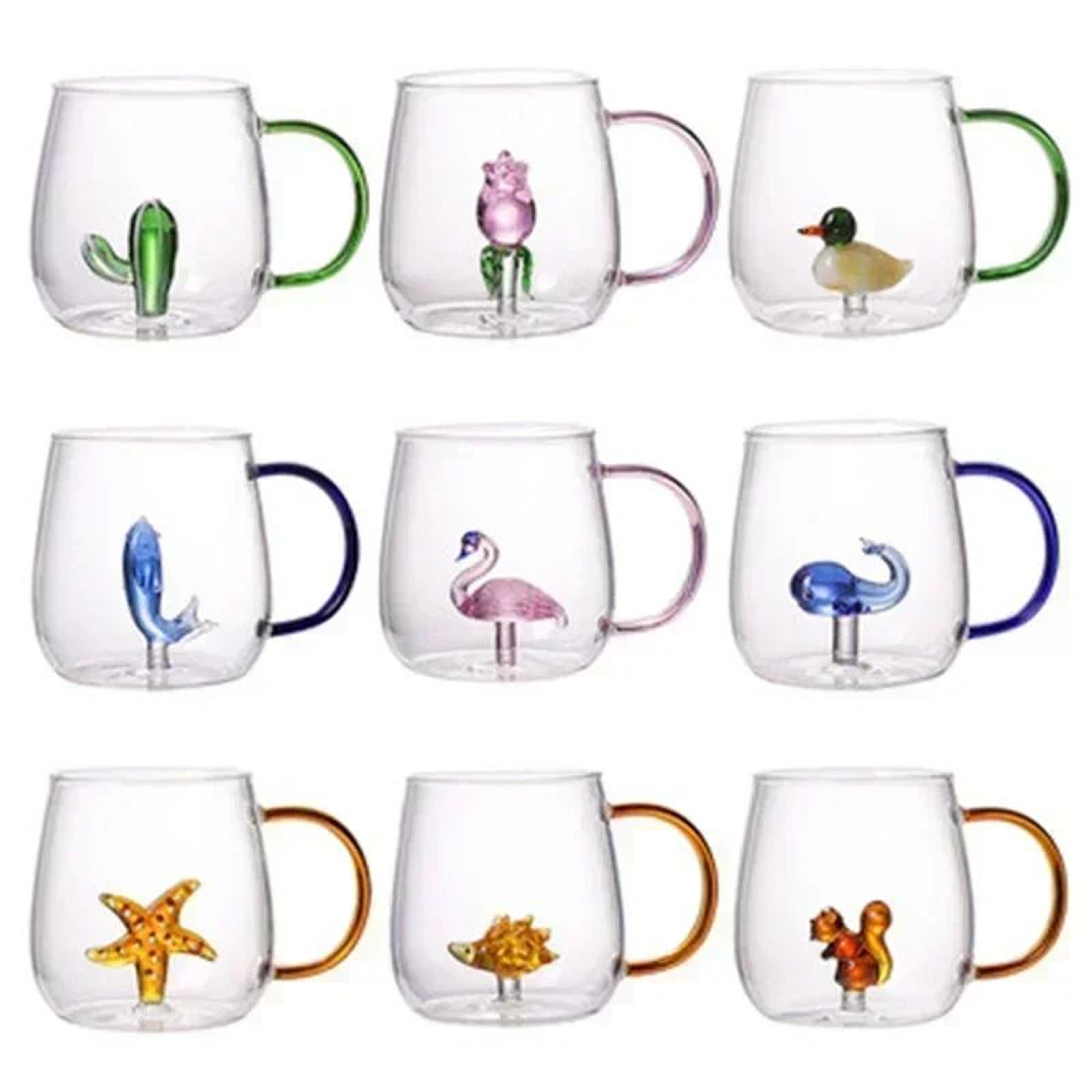 Cute Cartoon Animal Borosilicate Glass Cup 0