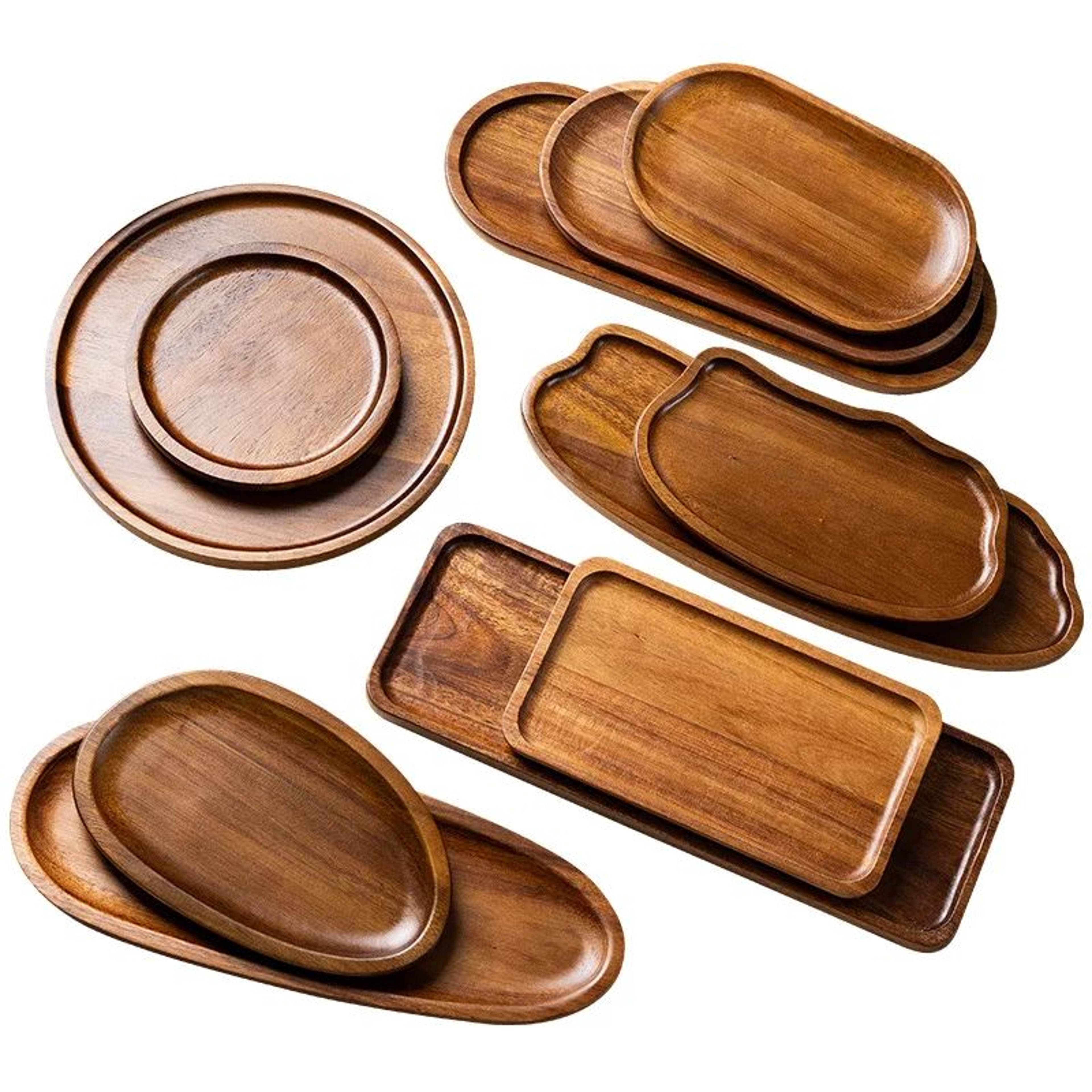 Japanese Style Solid Wood Serving Tray And Dessert Plate 4