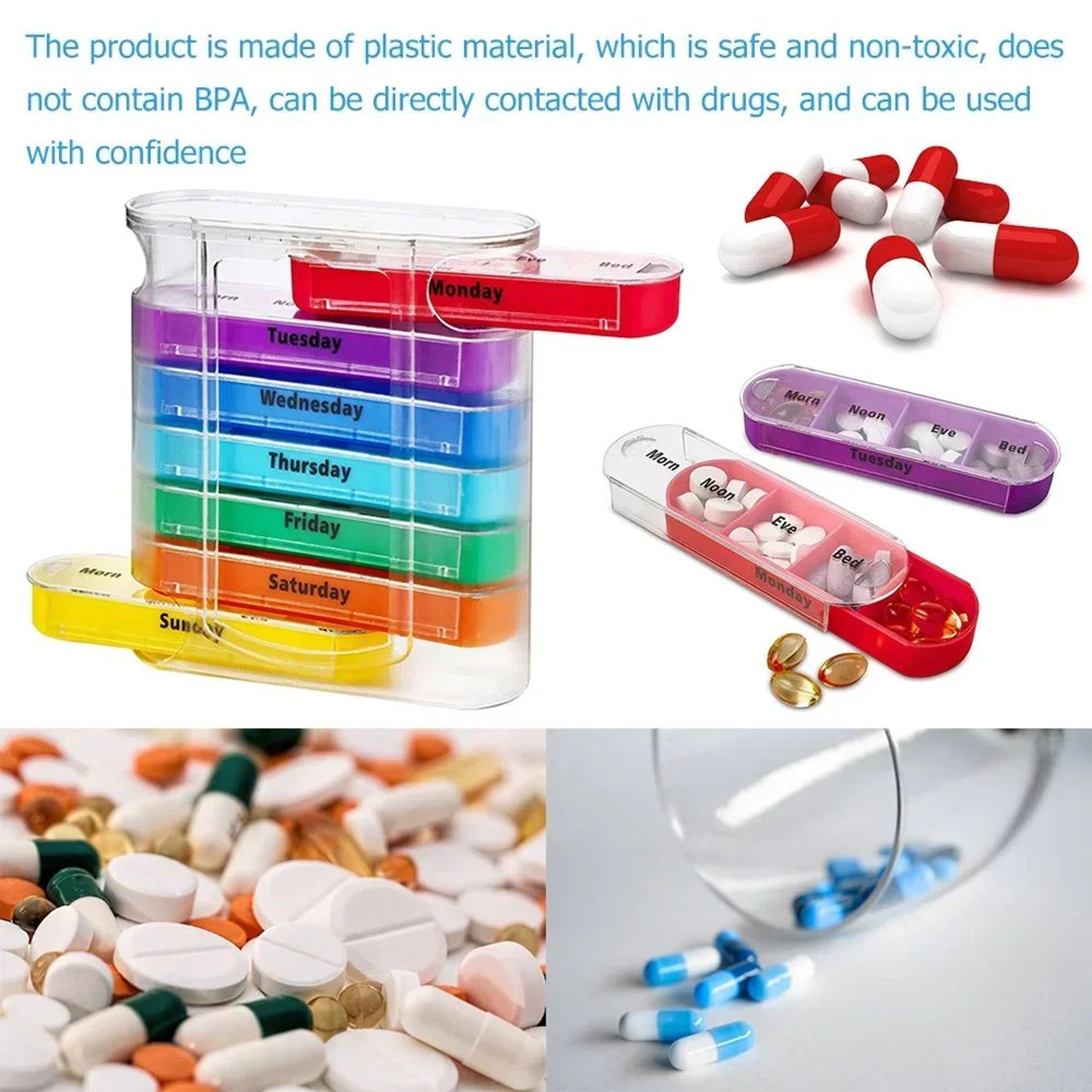 7 Day Weekly Pill Medicine Storage Organizer Case 1