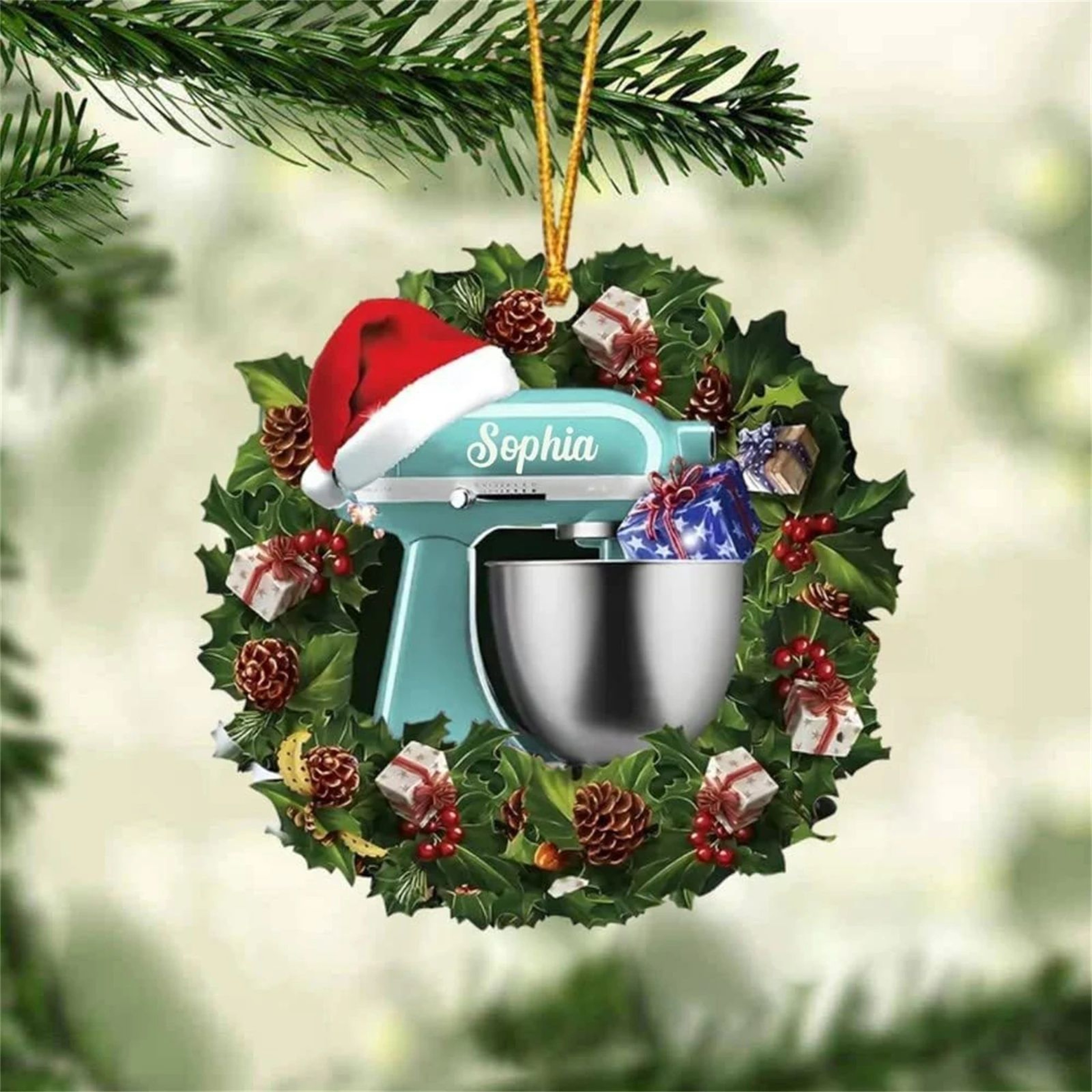 Christmas Kitchen Mixer Hanging Ornament 3