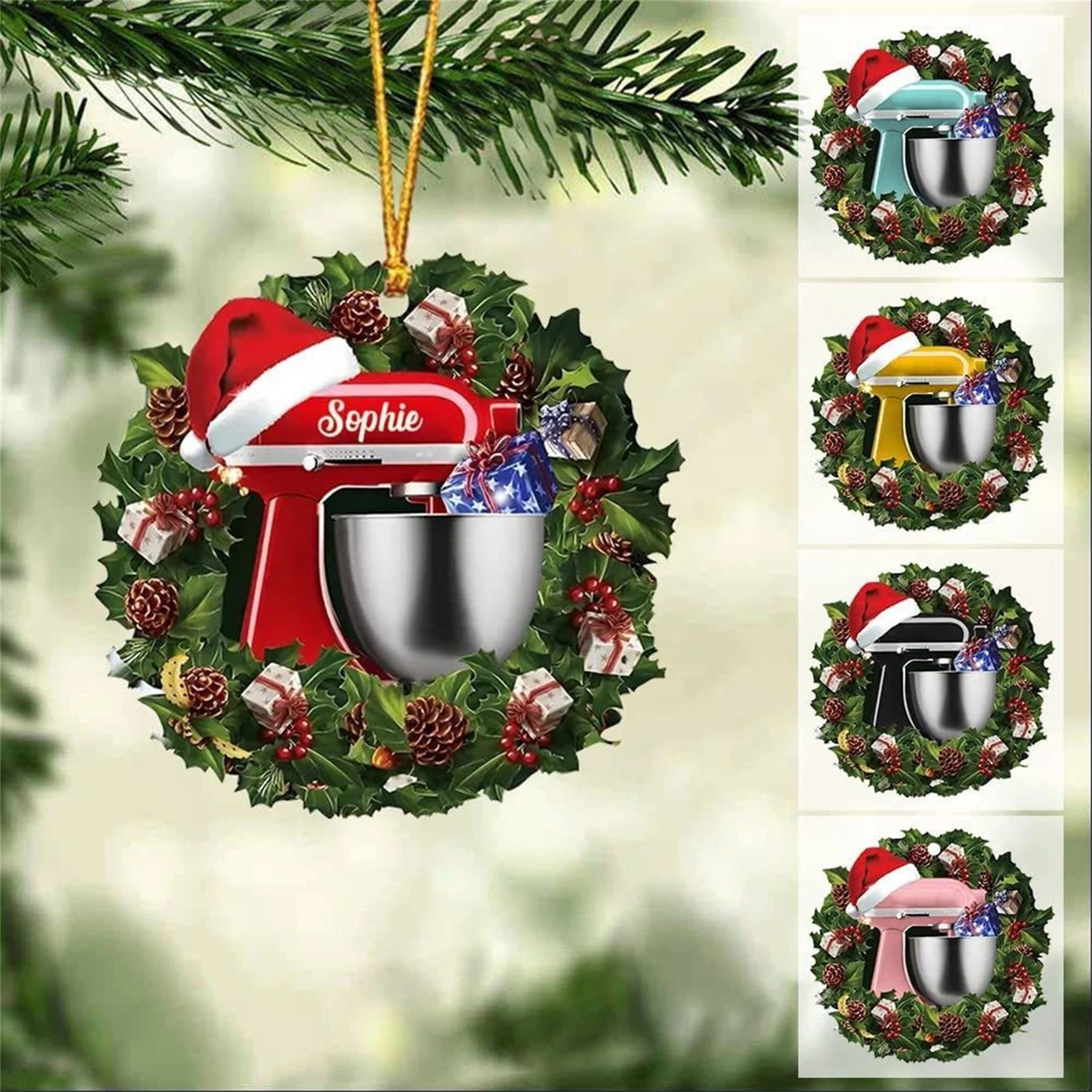 Christmas Kitchen Mixer Hanging Ornament 0