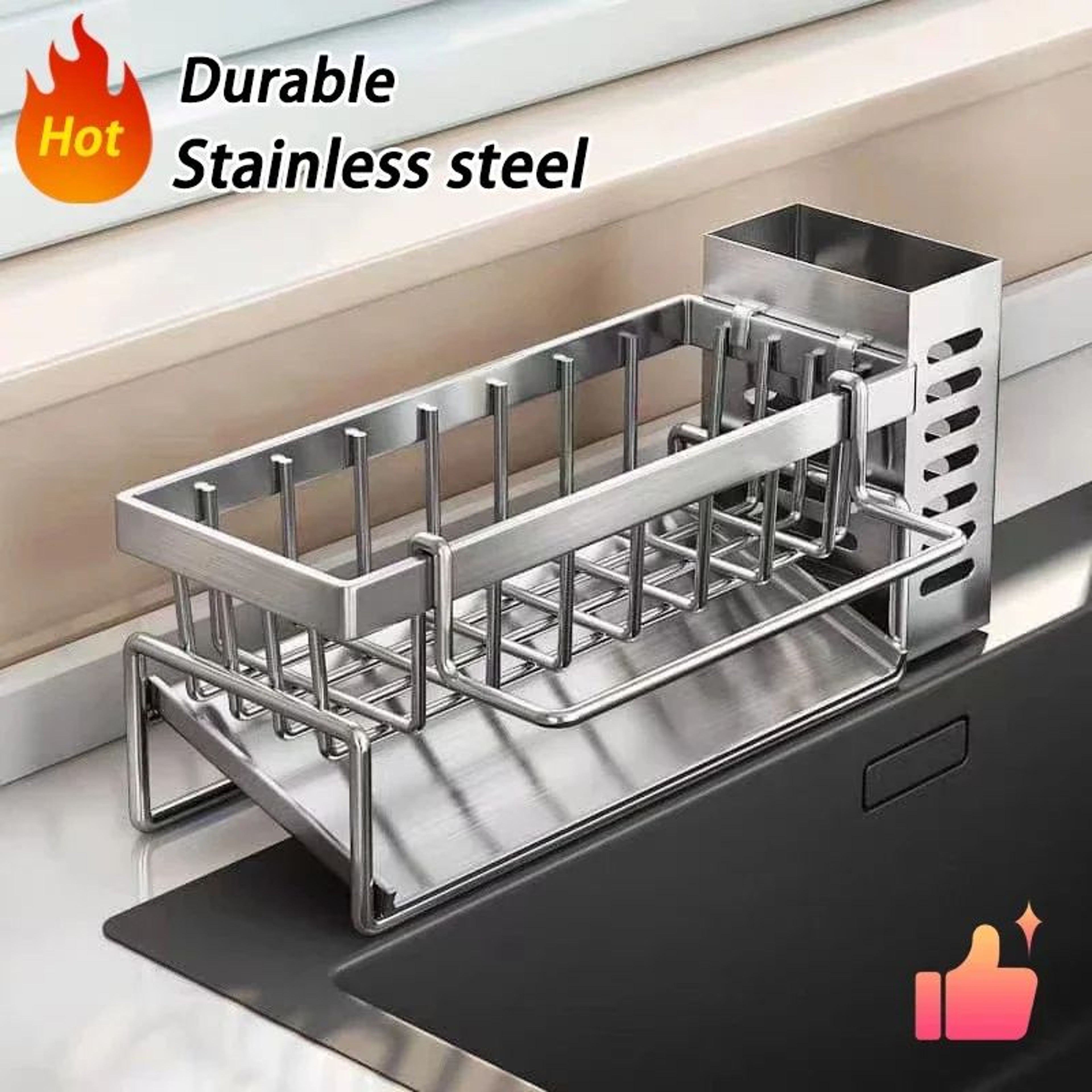 Stainless Steel Kitchen Sink Sponge Storage Rack 13