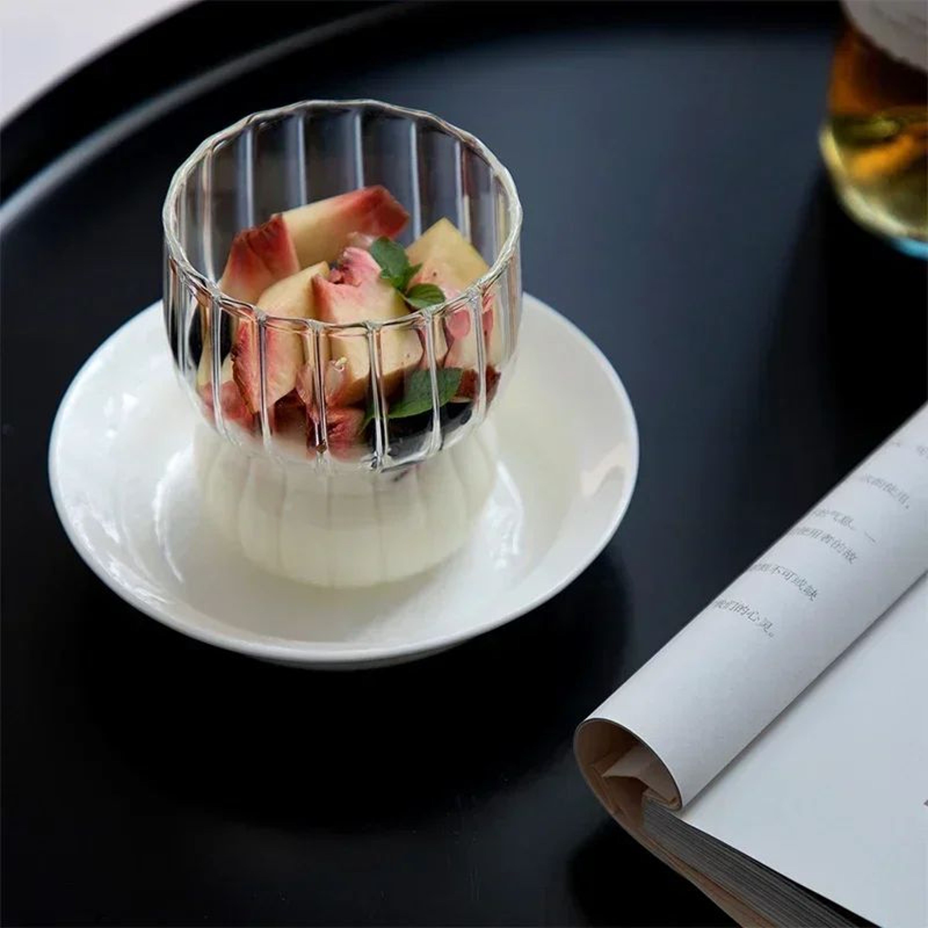 250ml Ribbed Glass Coffee And Cocktail Cup 4