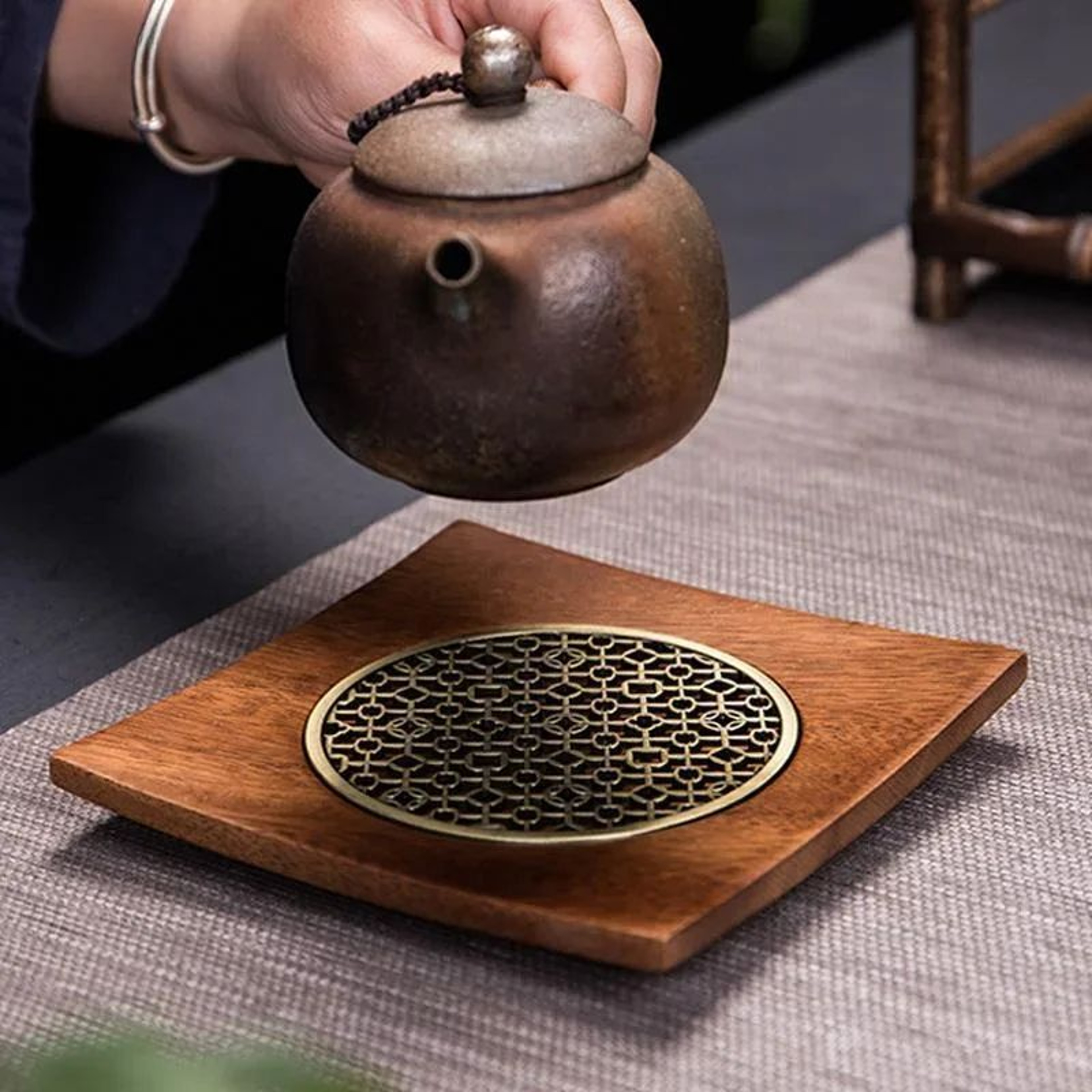 Traditional Walnut Wood Tea Serving Tray 3