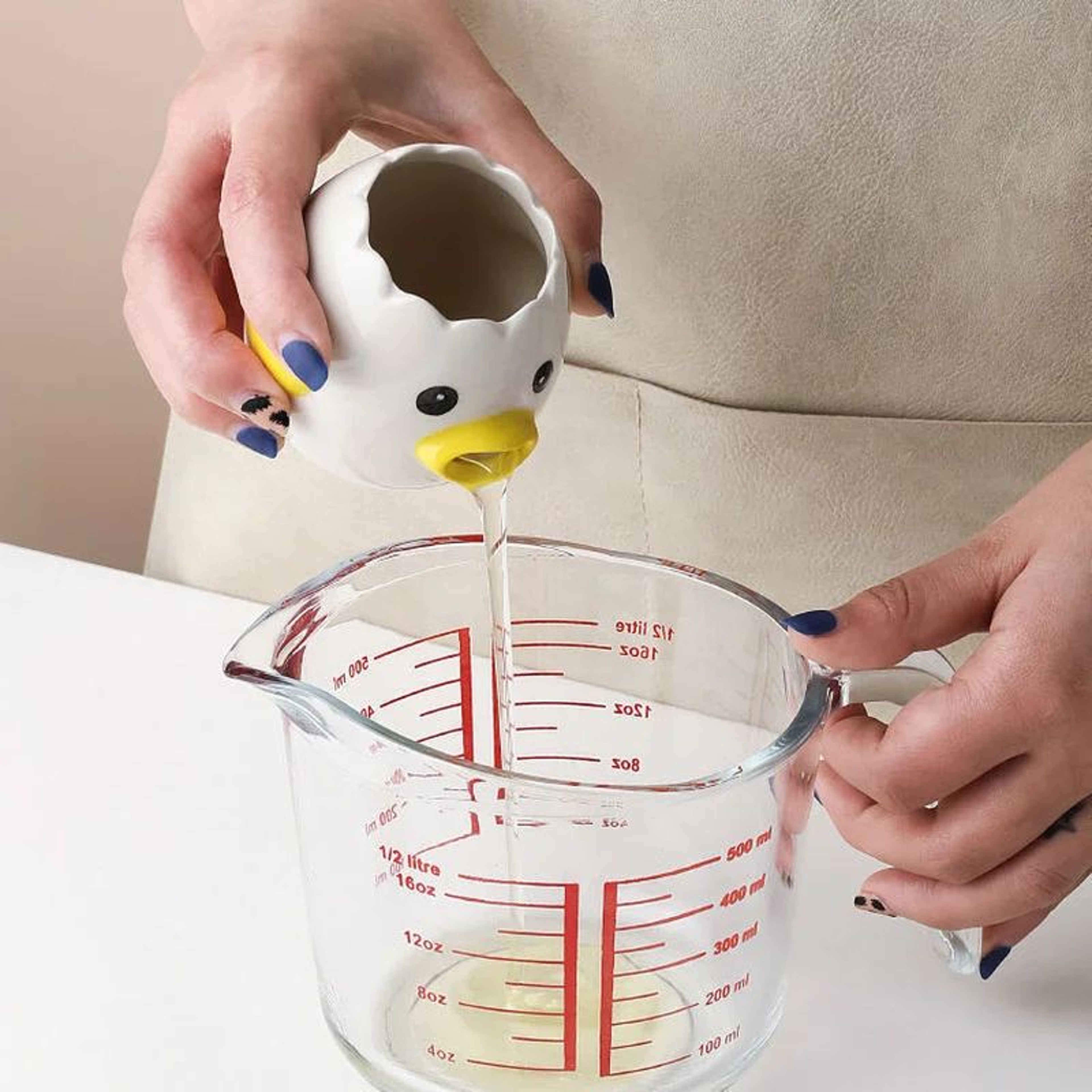 Cute Chicken Ceramic Egg White Separator 1