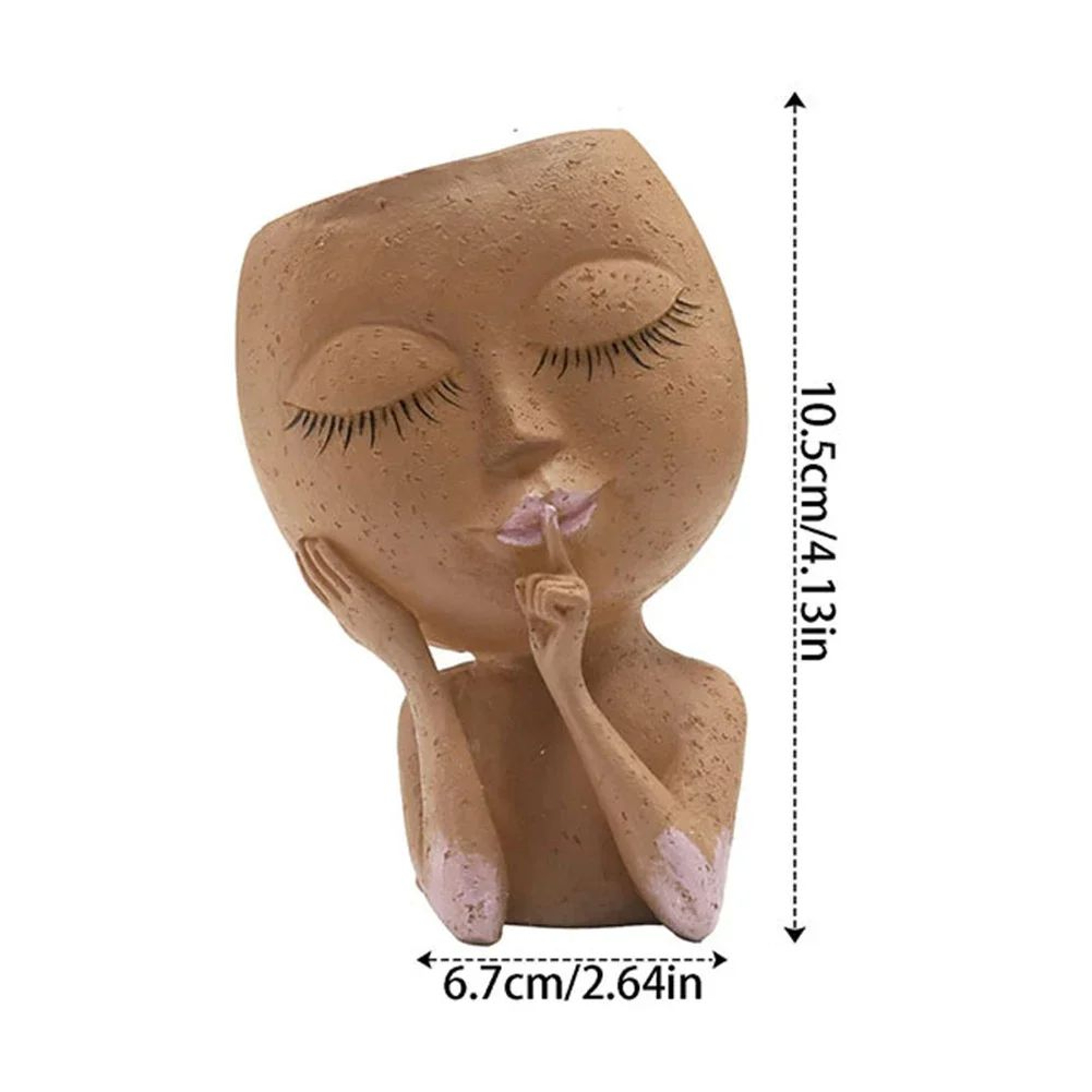 European Girl Face Resin Succulent Flower Pot 2