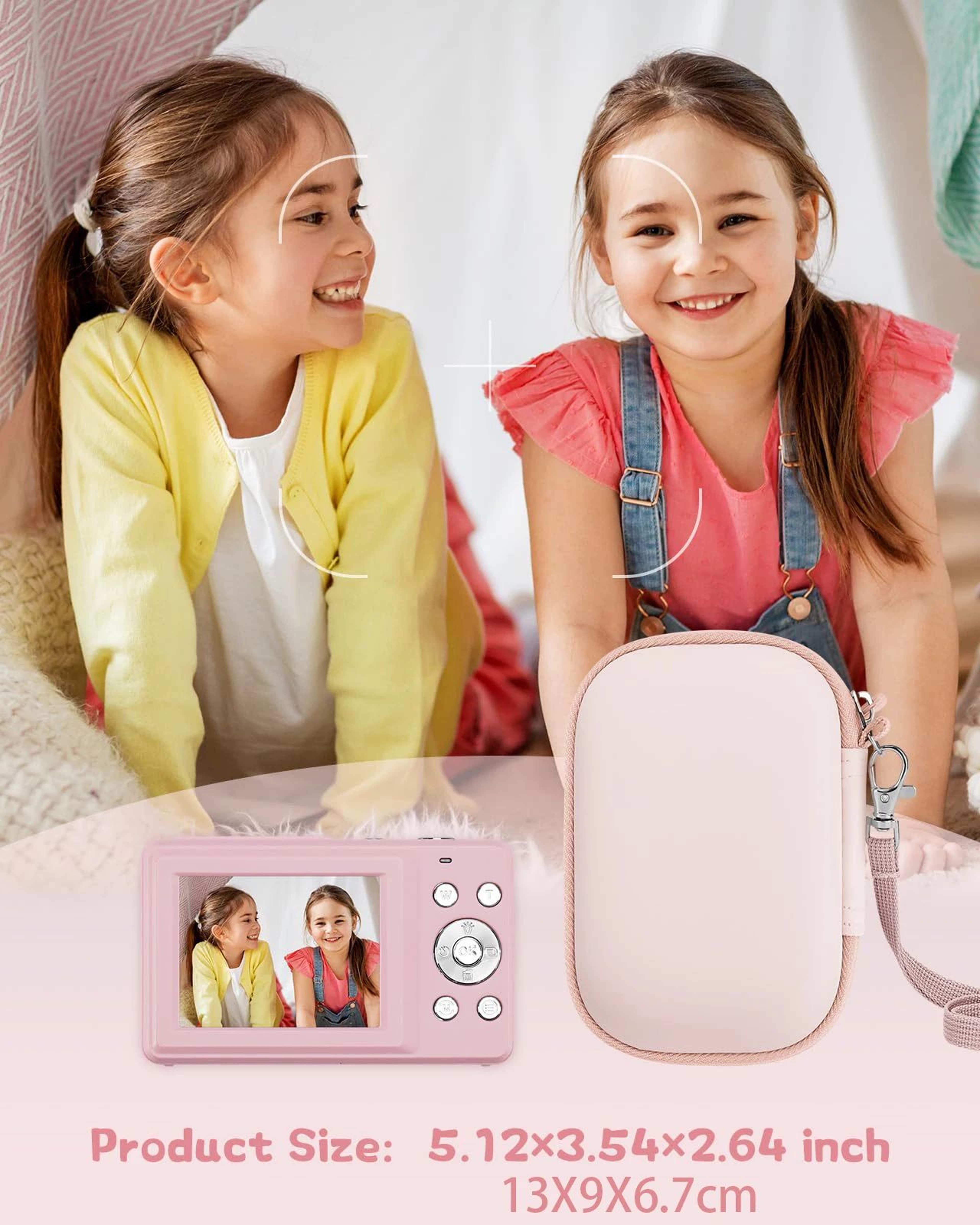 Cute Pink Digital Camera Travel Case With SD Card Storage 2