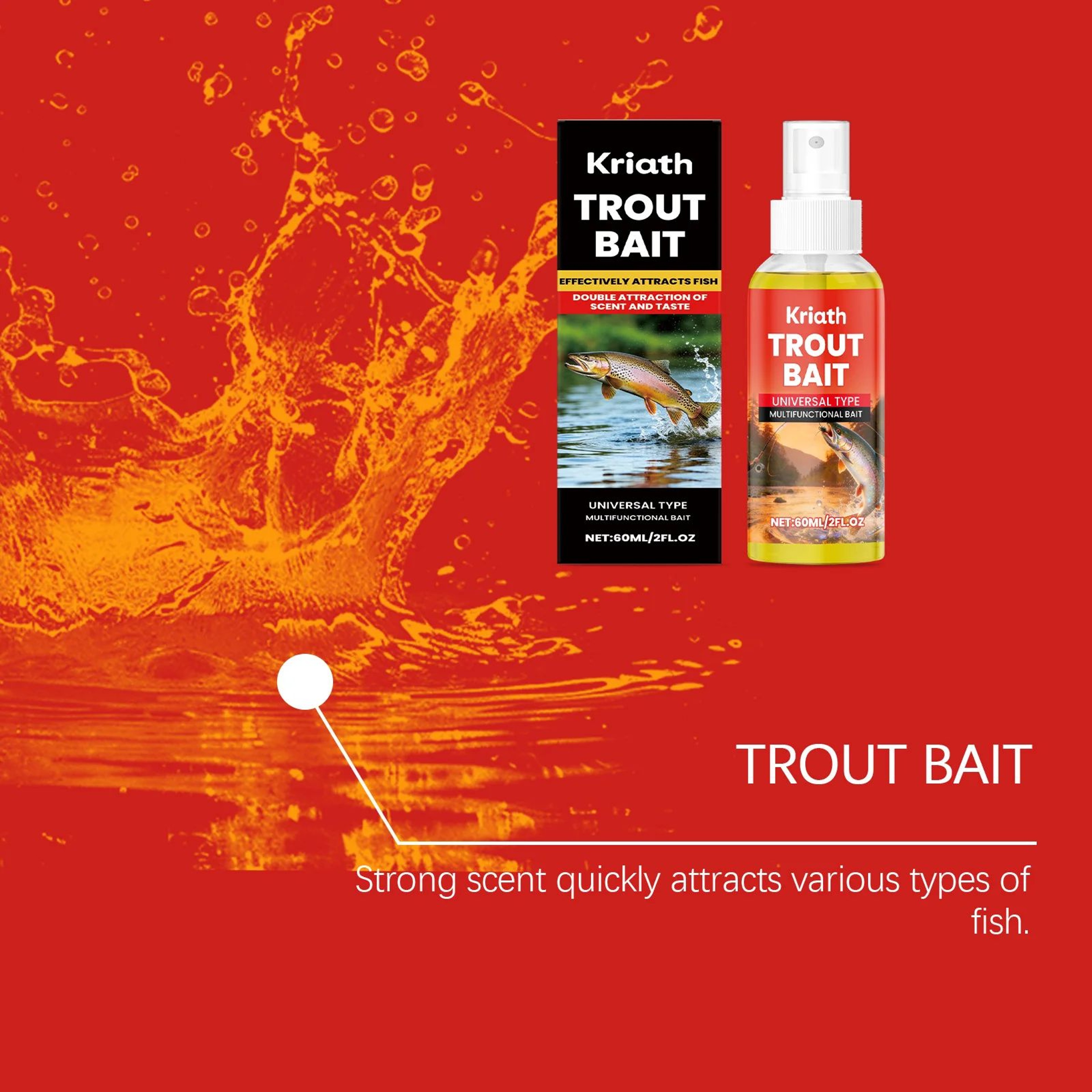 60ml Fish Attractant Bait Spray For Freshwater Fishing 2