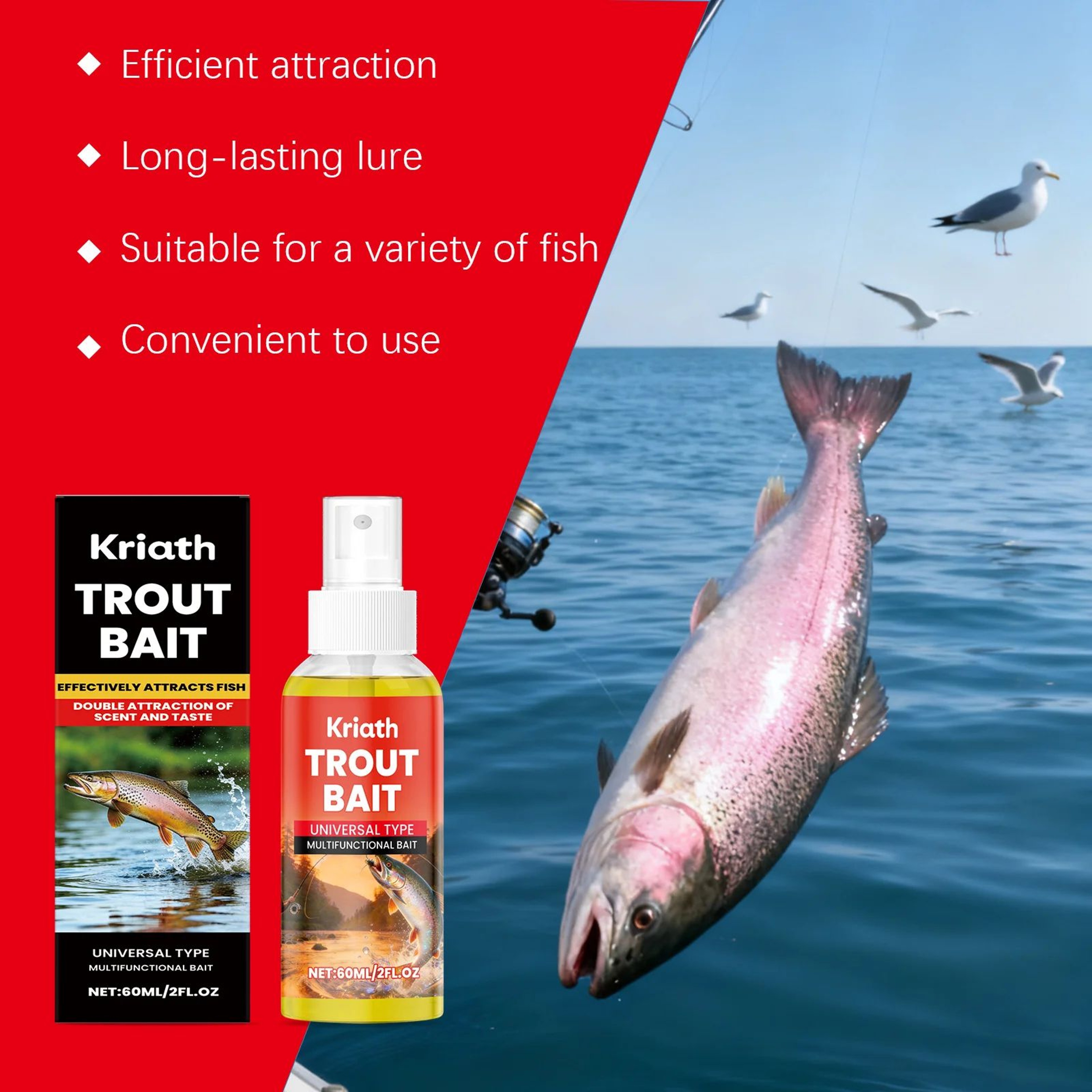 60ml Fish Attractant Bait Spray For Freshwater Fishing 0