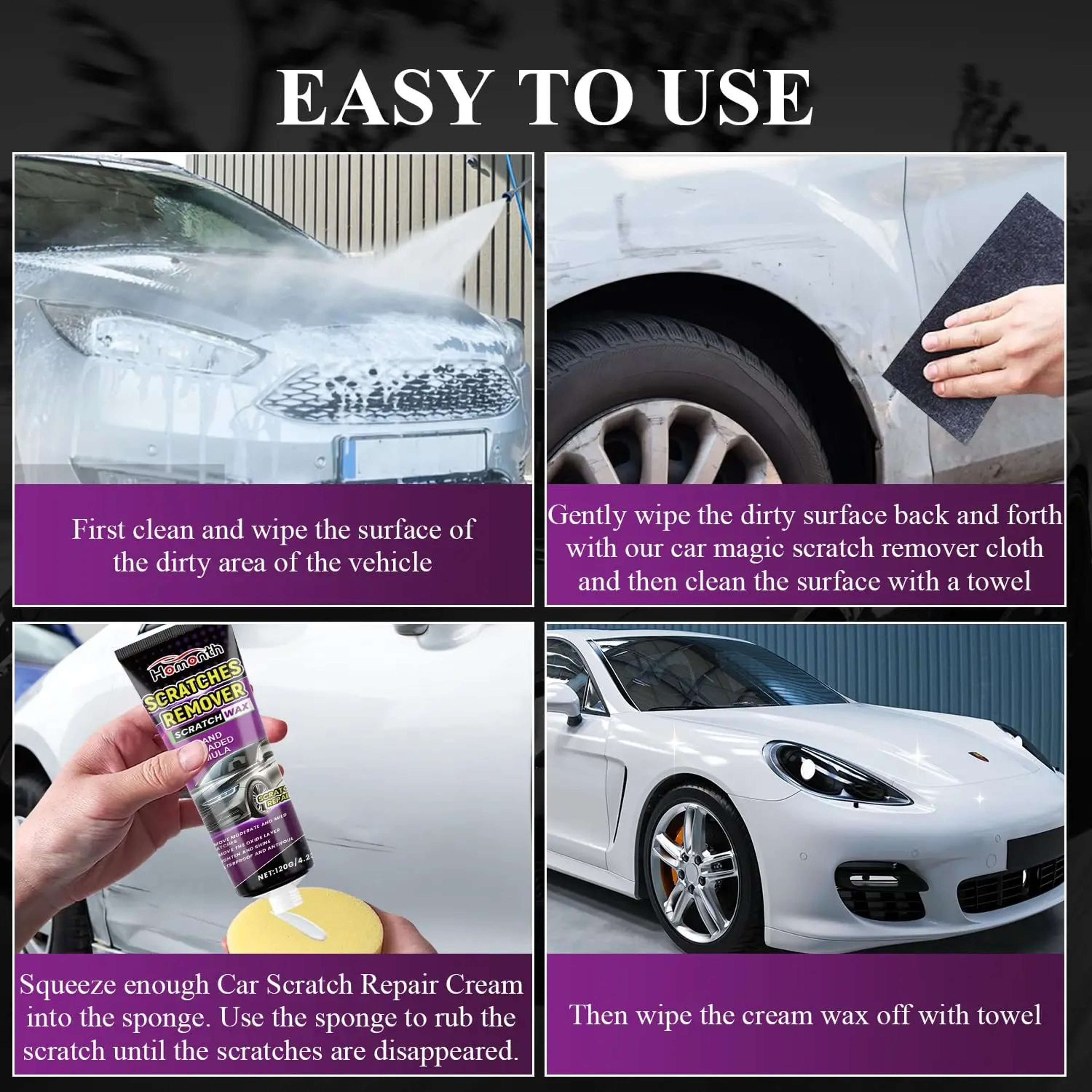 Nano Sparkle Car Scratch Remover Cloth And Repair Paste Set 5