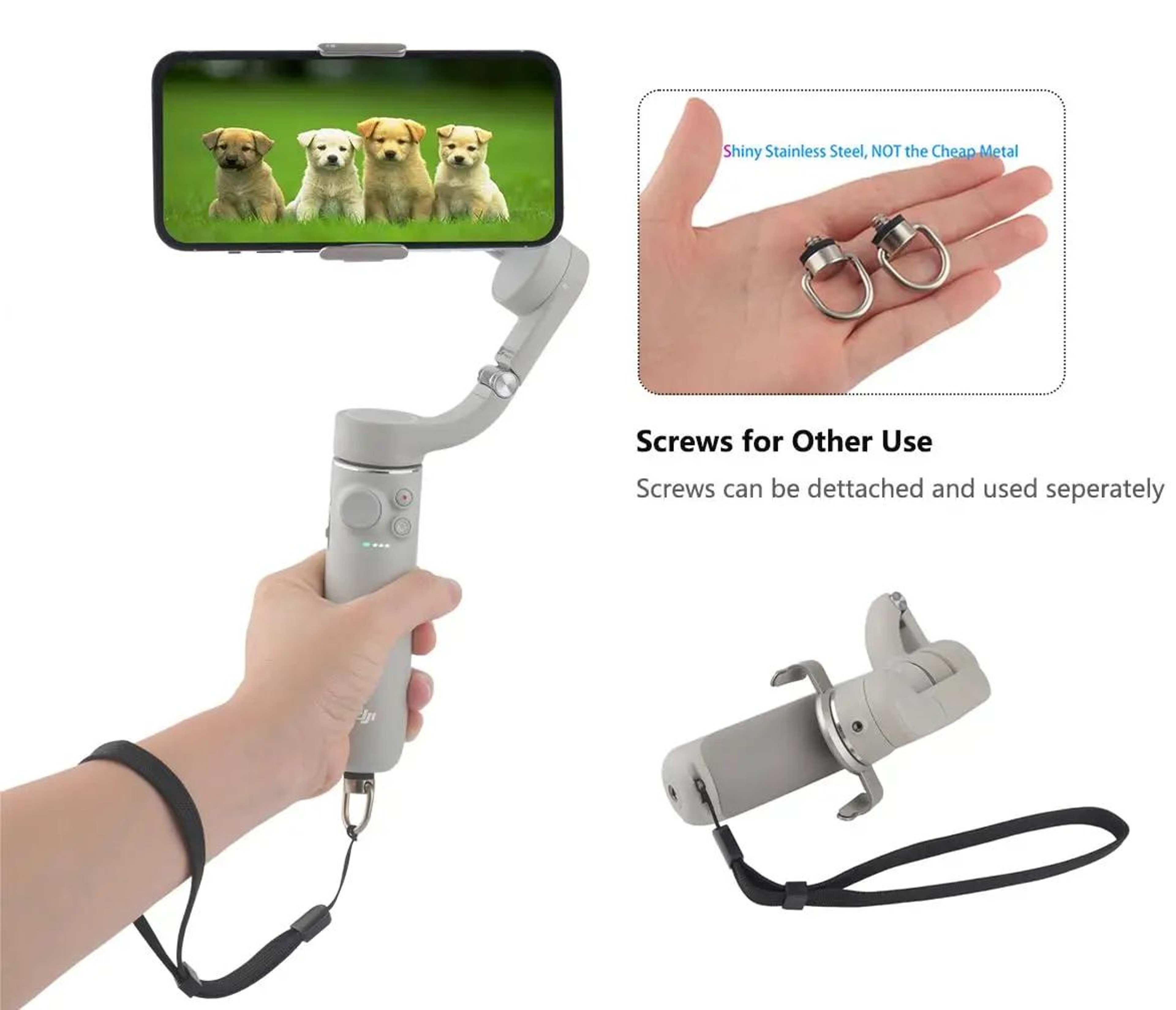 Camera Wrist Strap With Screw Mount For Insta360 And DJI 4
