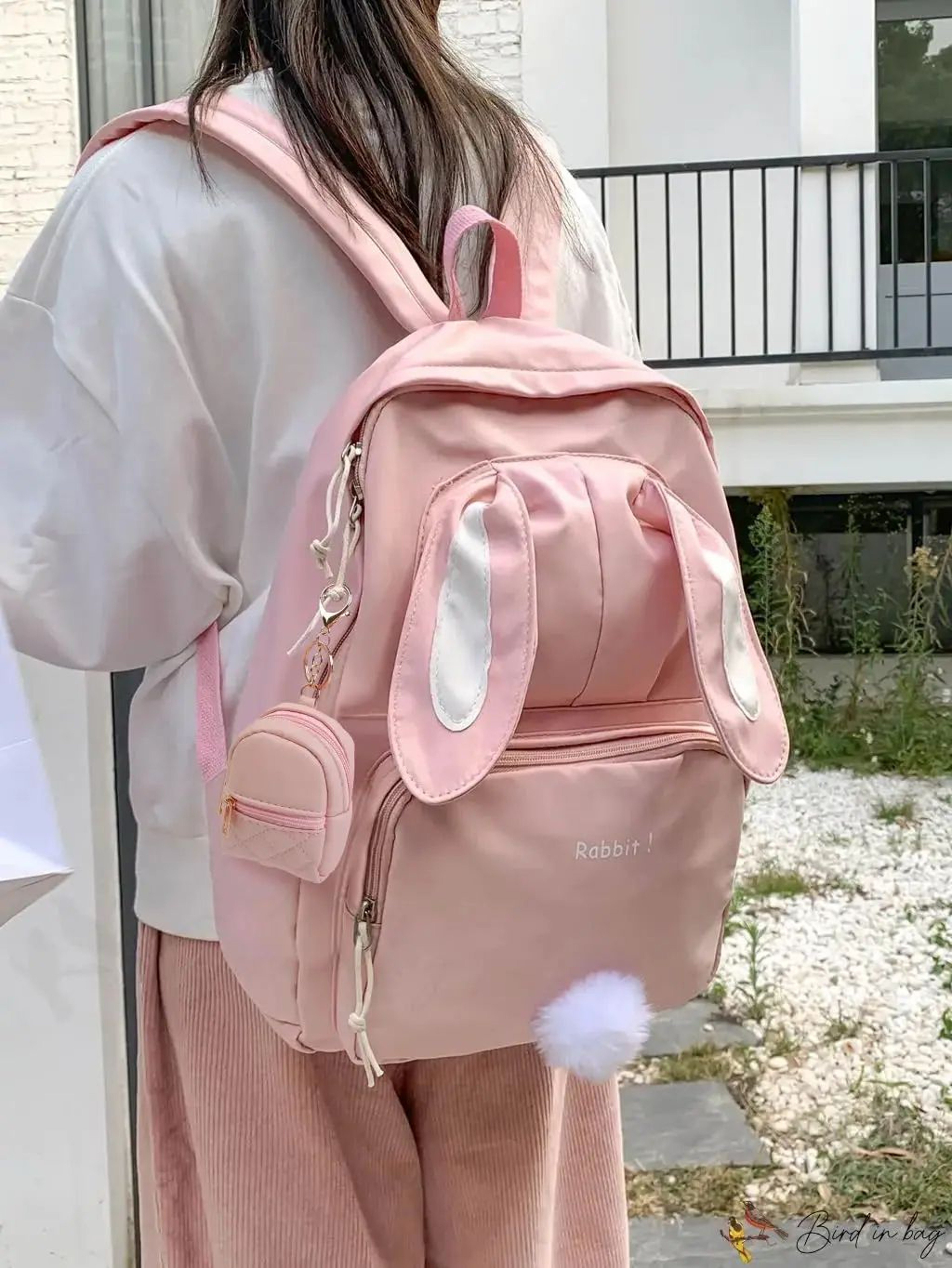 Mini PU Leather Backpack Keychain Zipper Pouch 2