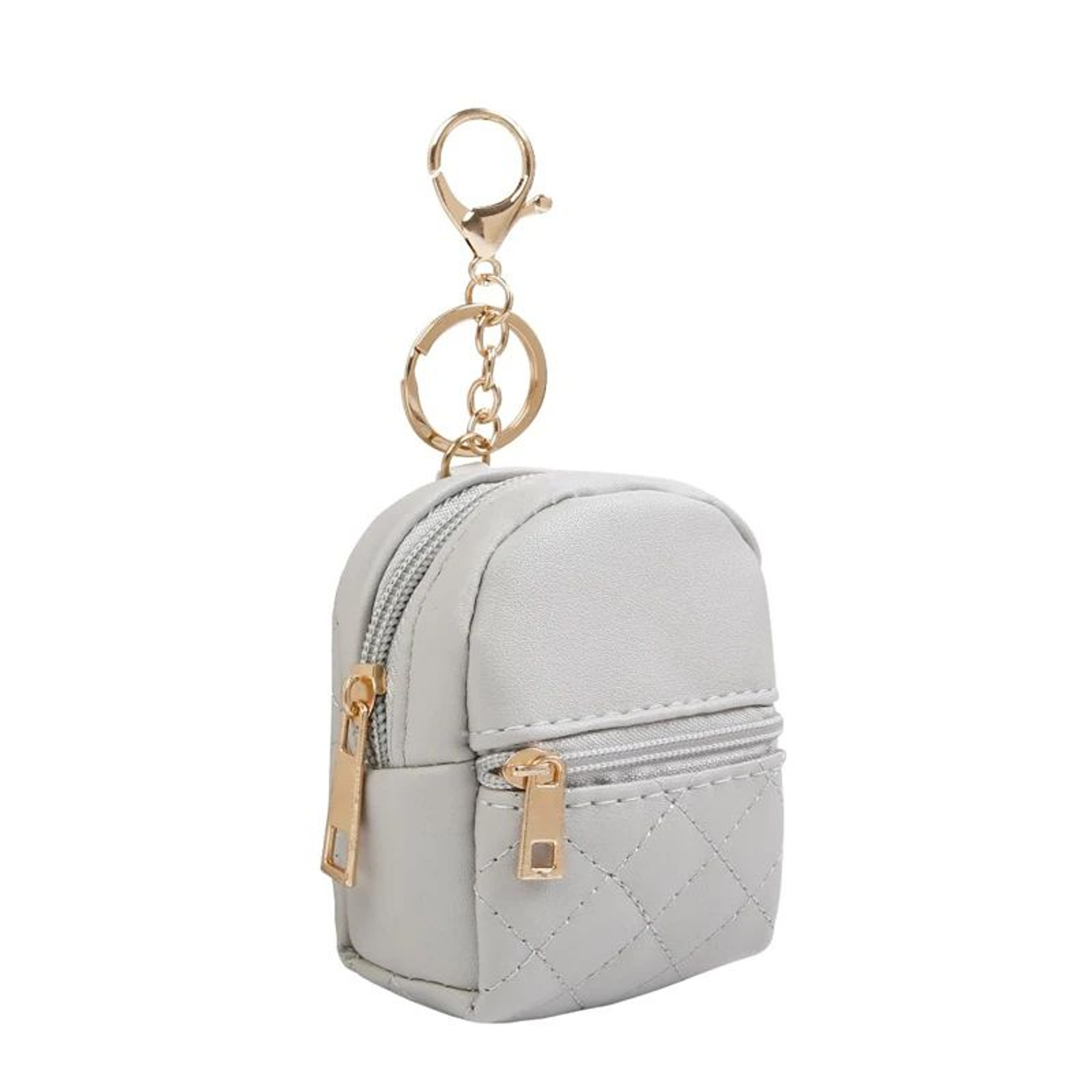 Mini PU Leather Backpack Keychain Zipper Pouch 7