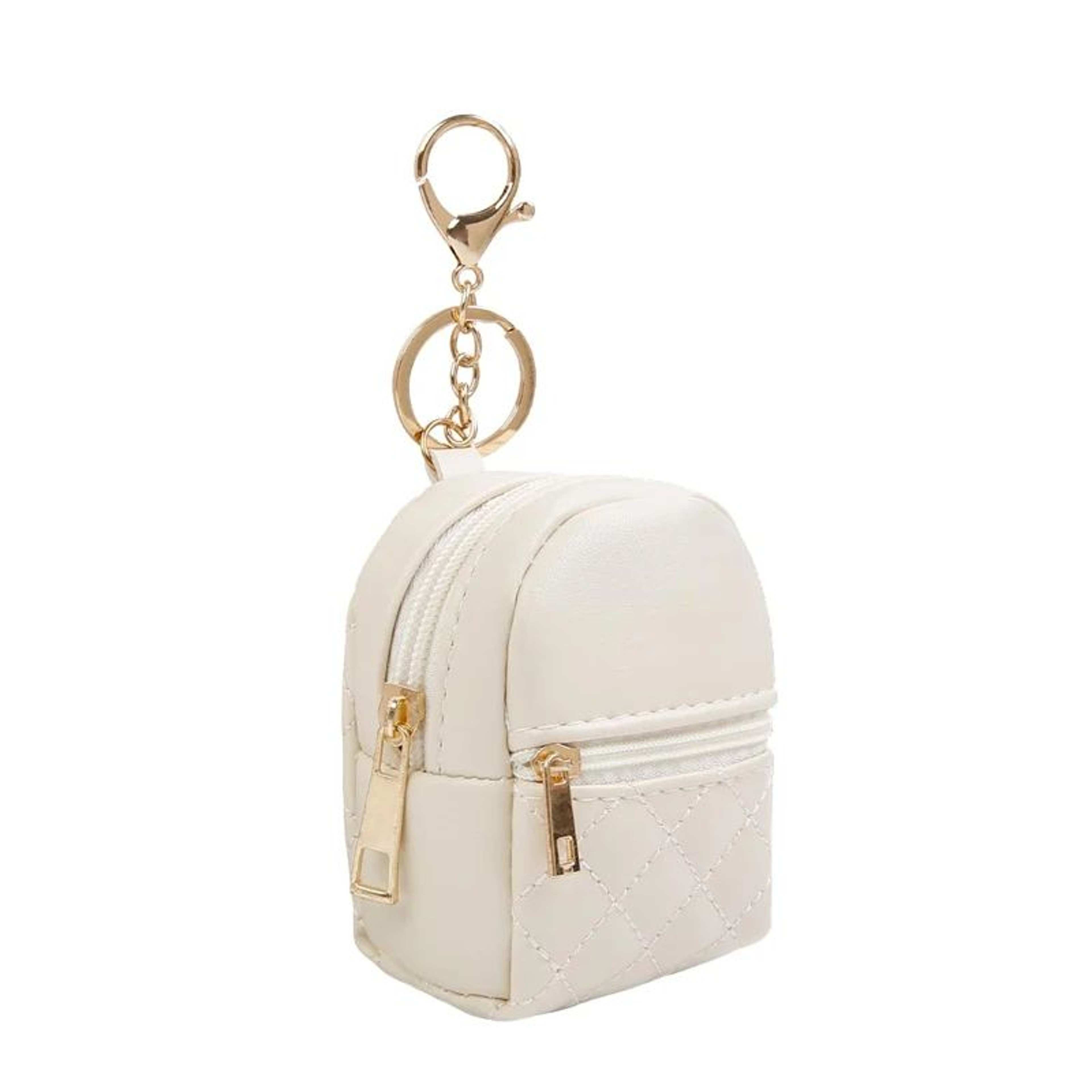Mini PU Leather Backpack Keychain Zipper Pouch 9