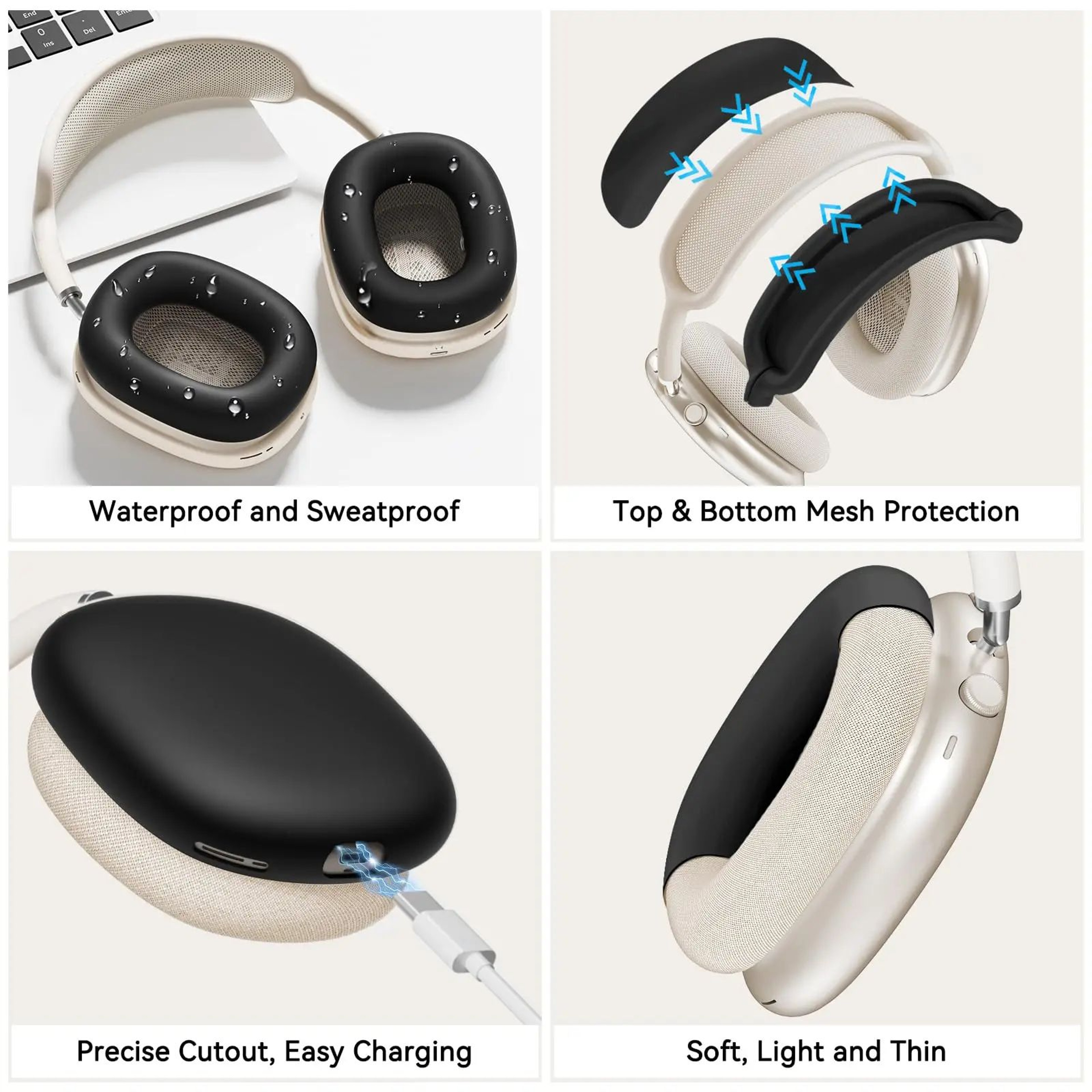 4 In 1 Silicone Protective Cover Set For AirPods Max 4