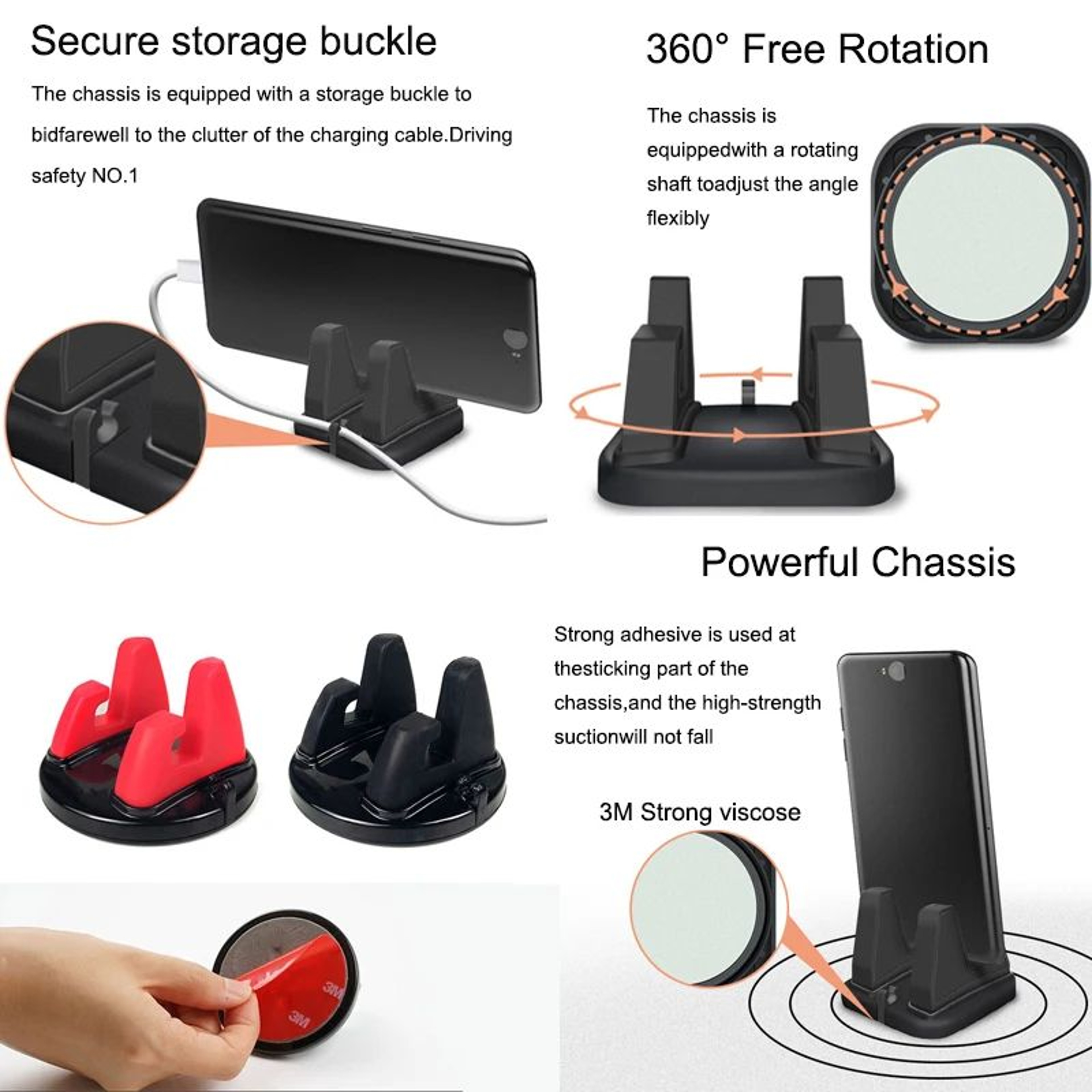 360 Degree Silicone Car Dashboard Phone Holder 2