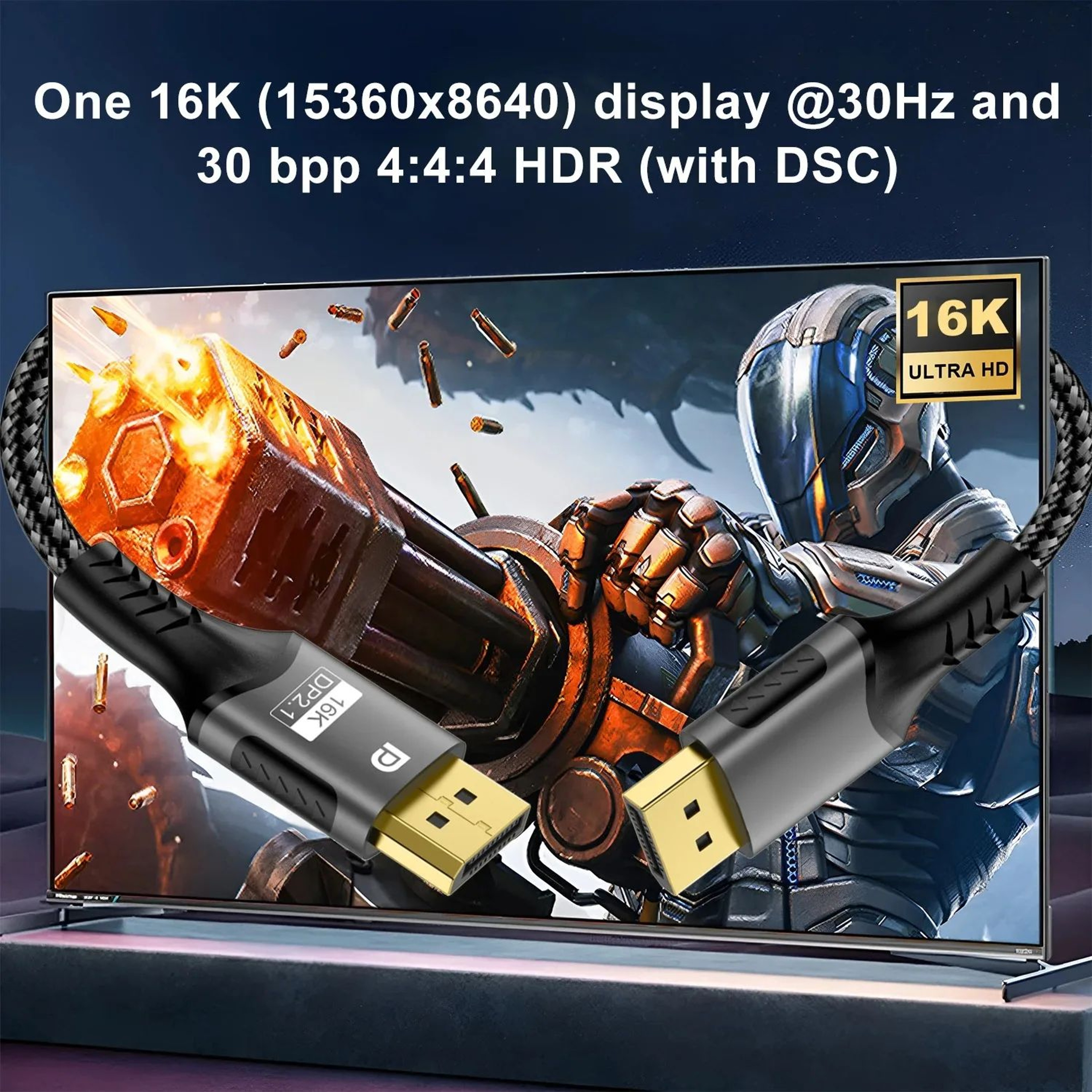 16K DisplayPort 21 High Speed Gaming Cable 5