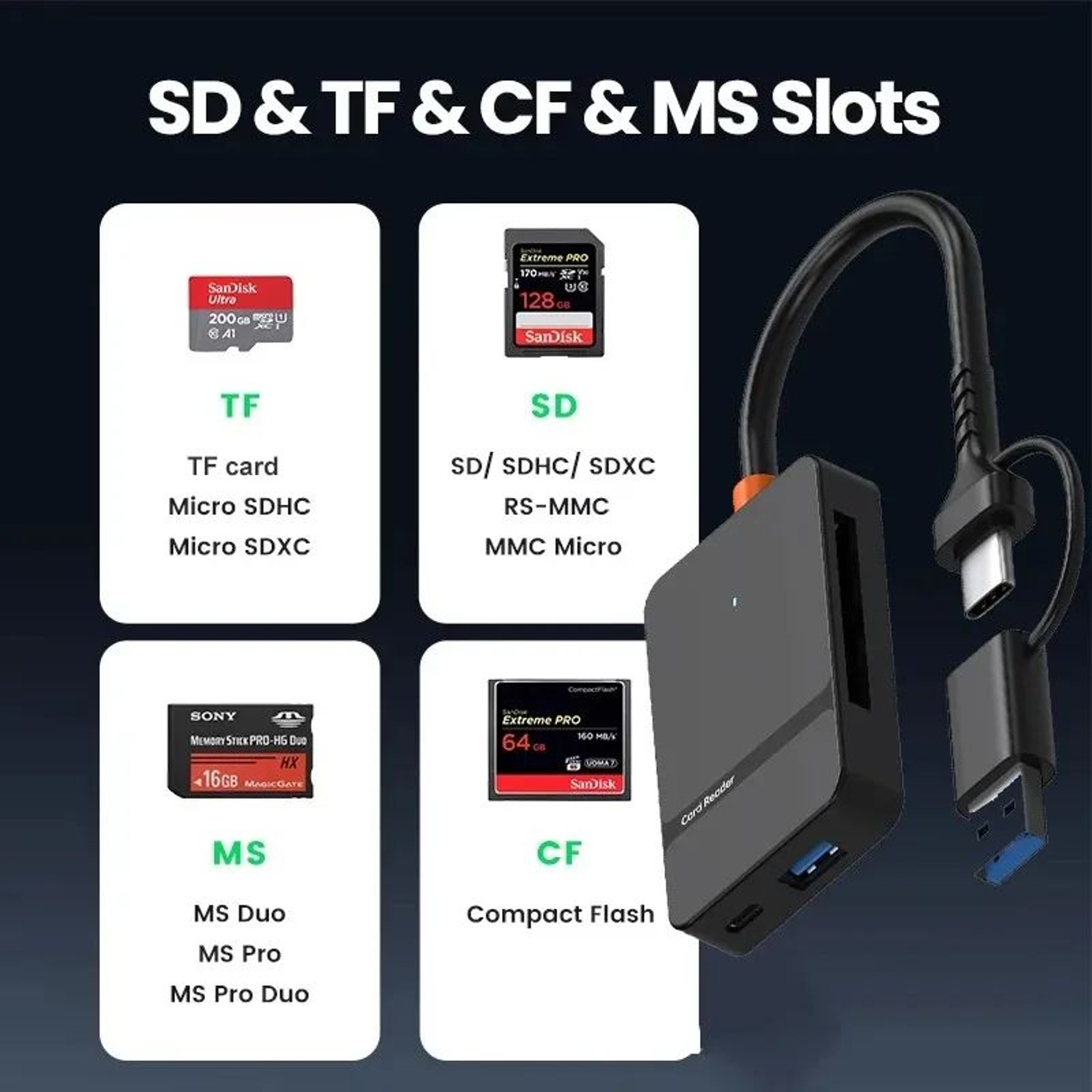 8 In 1 USB 30 Multi Card Reader Adapter 3