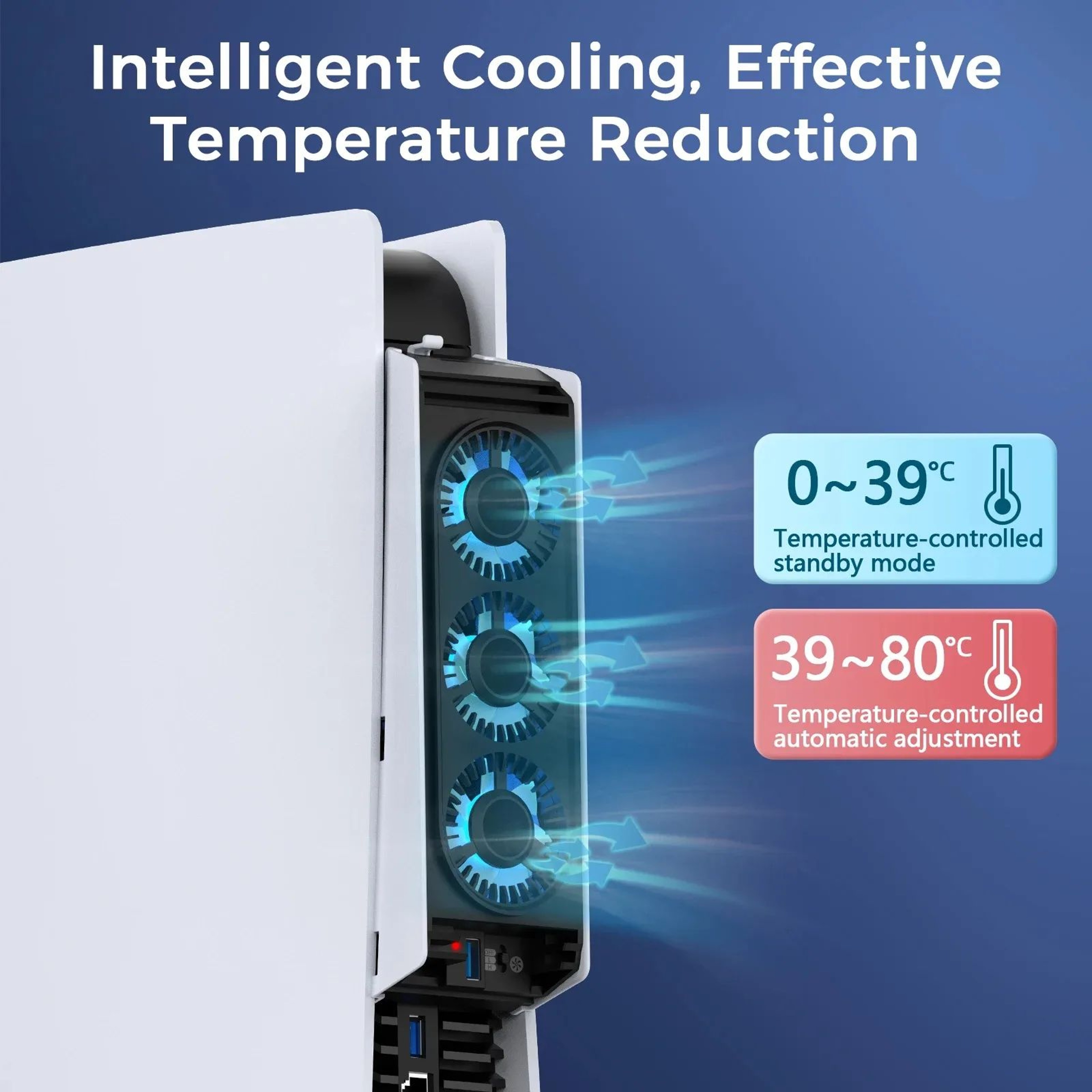 PS5 Cooling Fan With USB 30 Hub 2