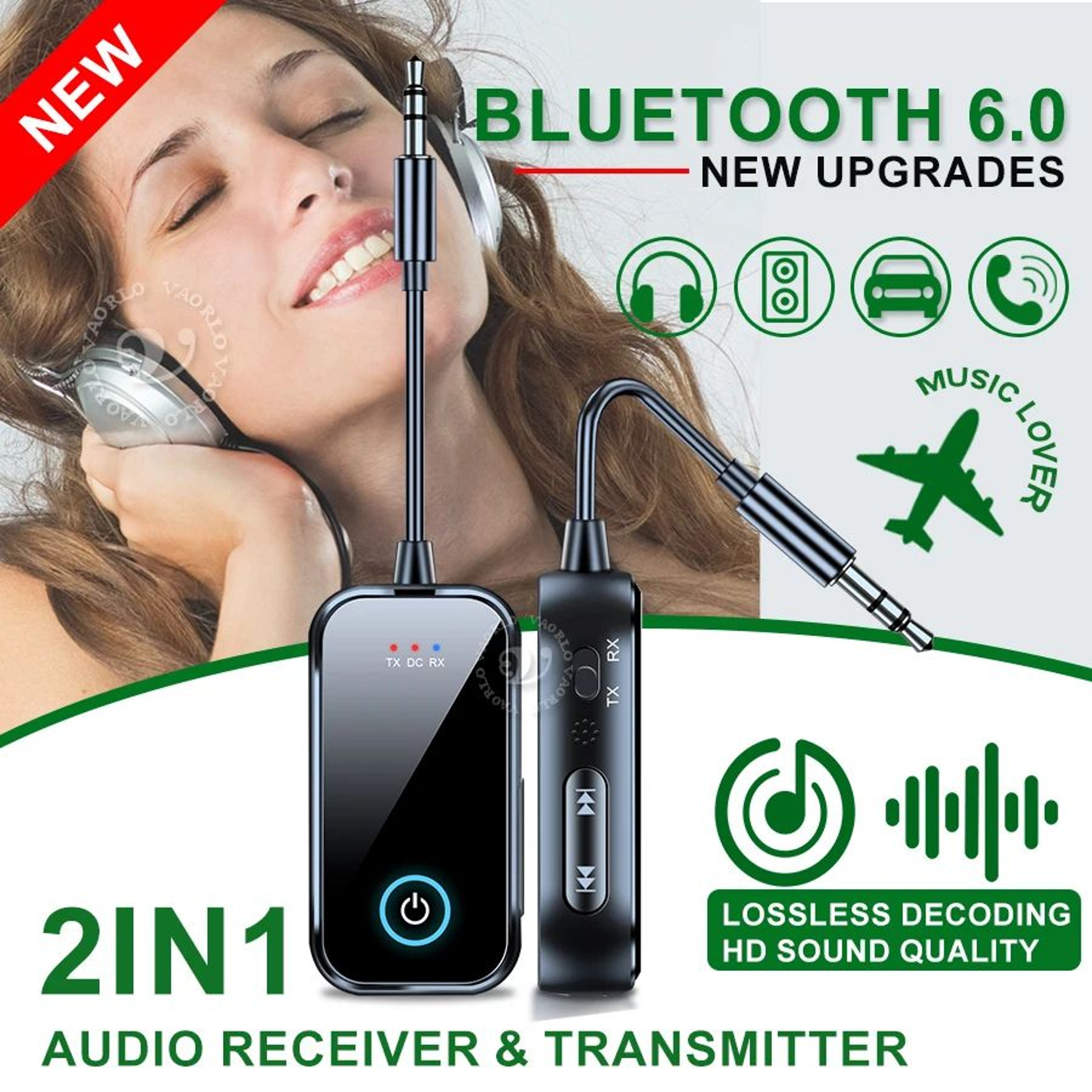 Bluetooth 60 Wireless Audio Transmitter Receiver Adapter 0