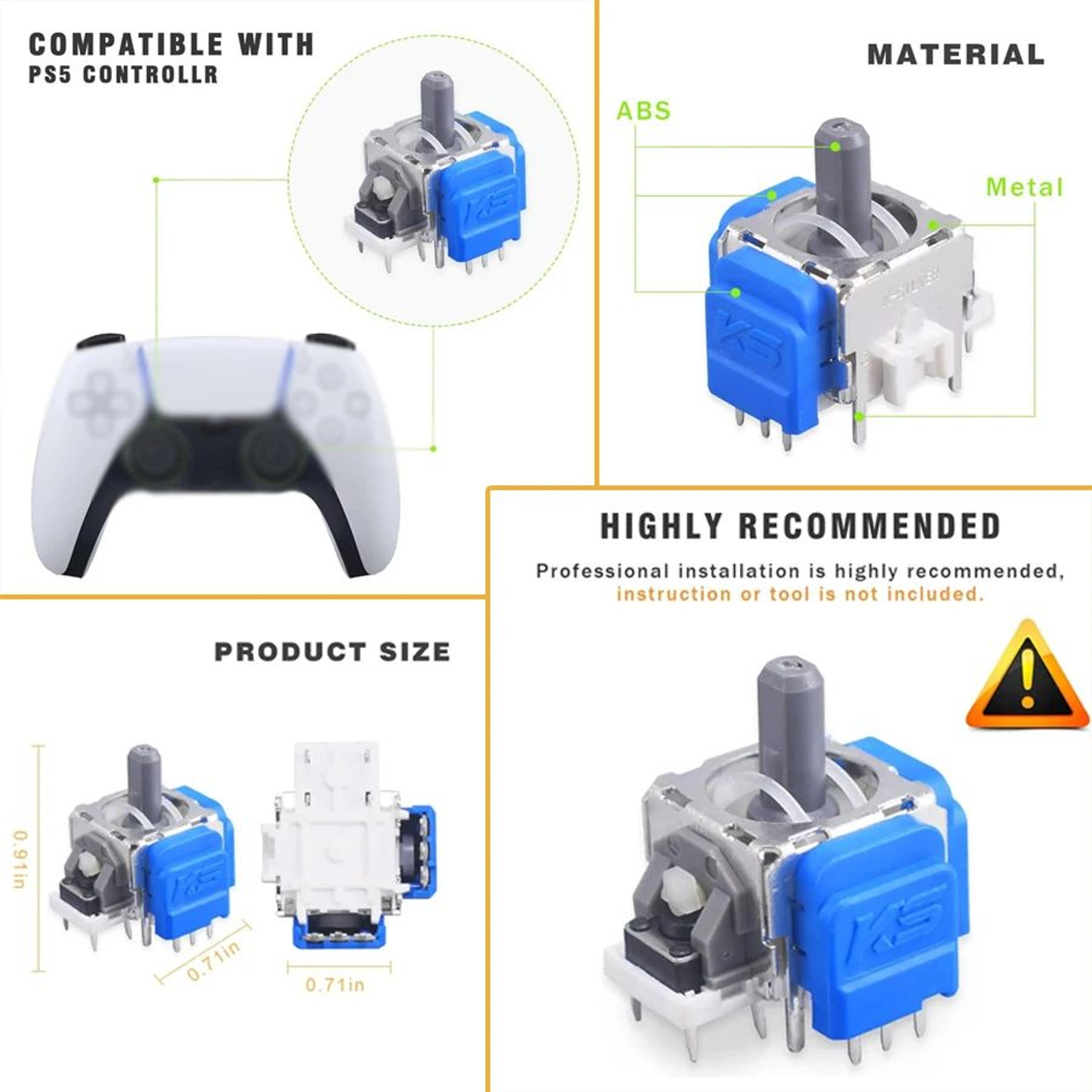 10 Pack TMR Hall Effect Joystick Replacement Modules 2