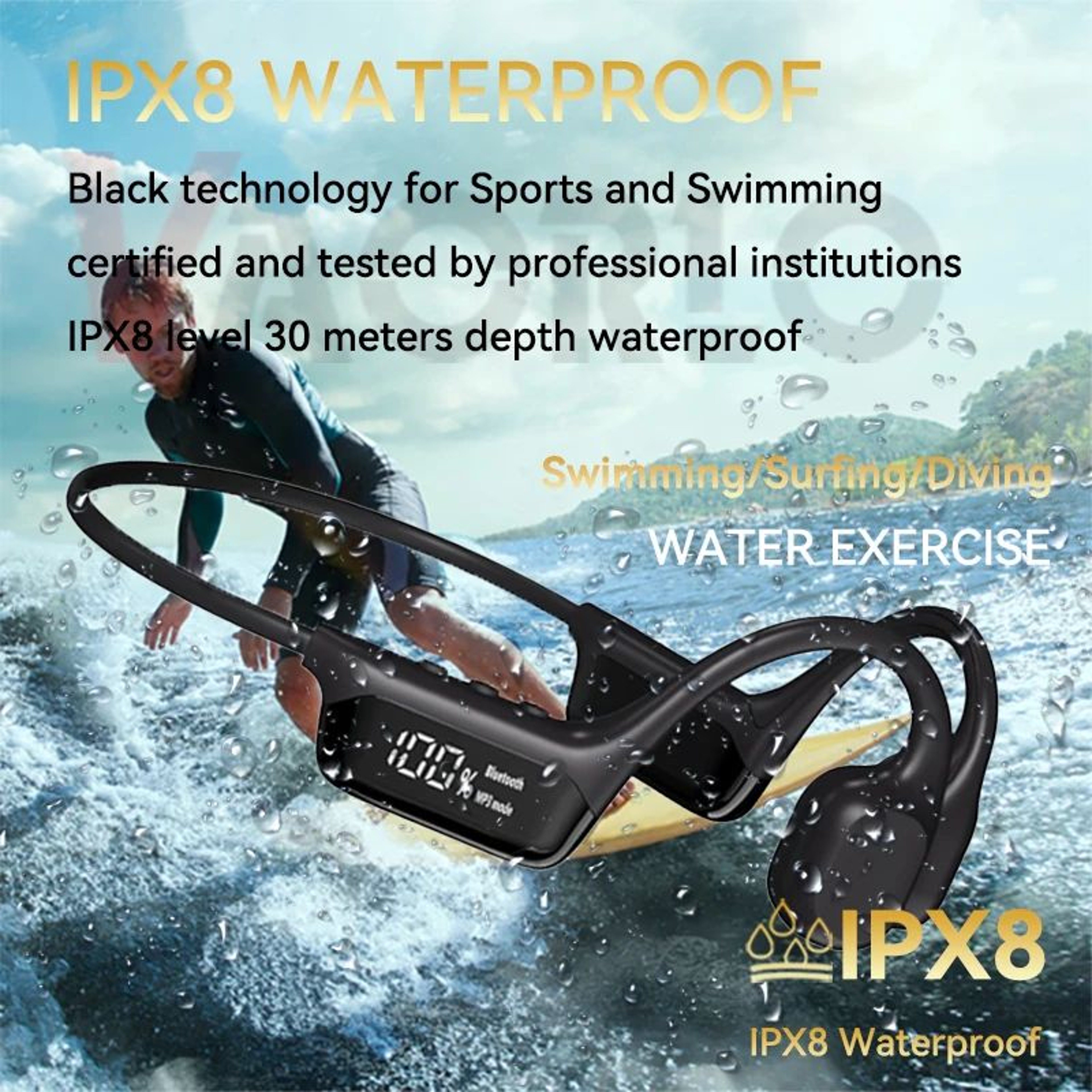 IPX8 Waterproof Bone Conduction Swimming Headphones 5
