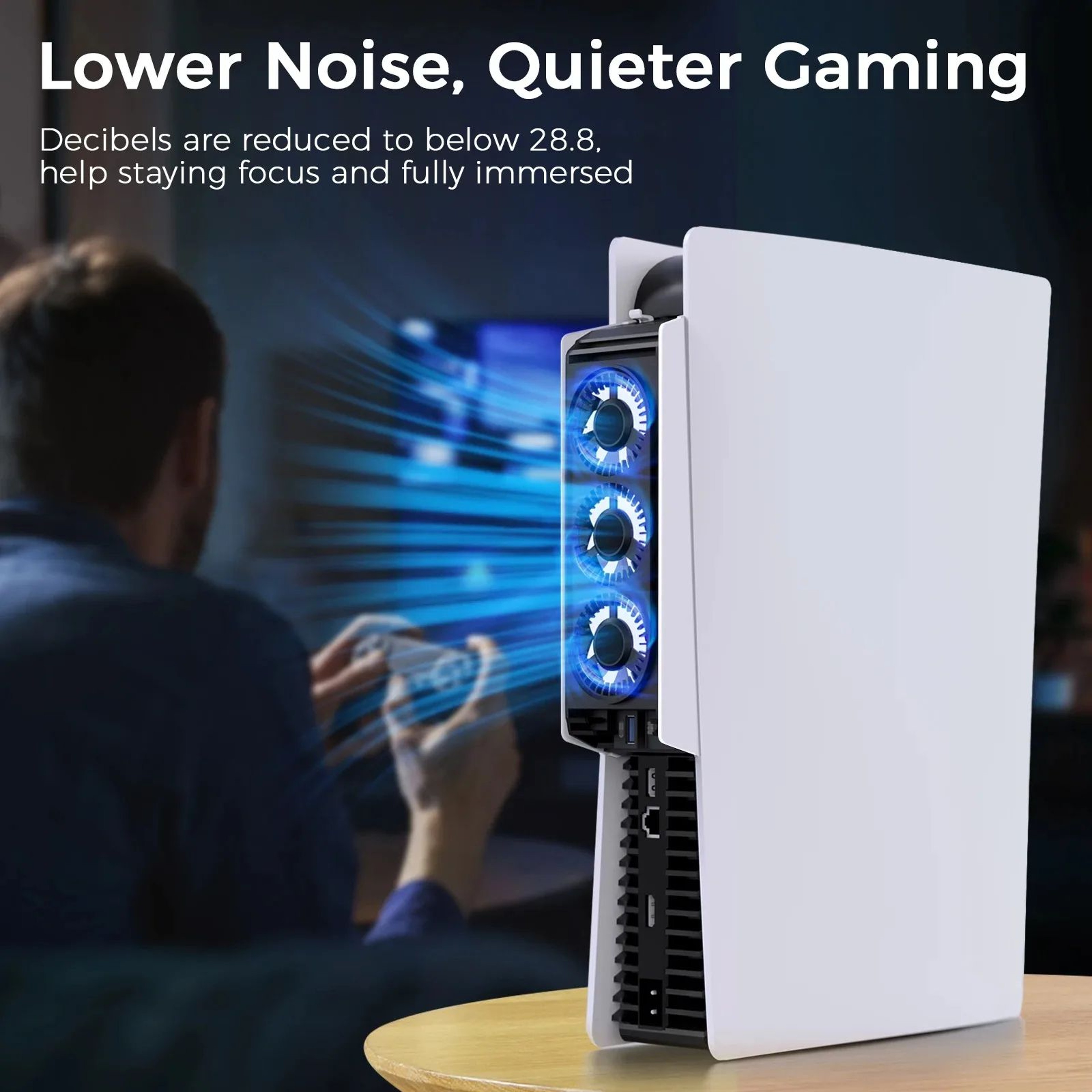 PS5 Disc And Digital Version Console Cooling Fan With USB 30 Hub 5