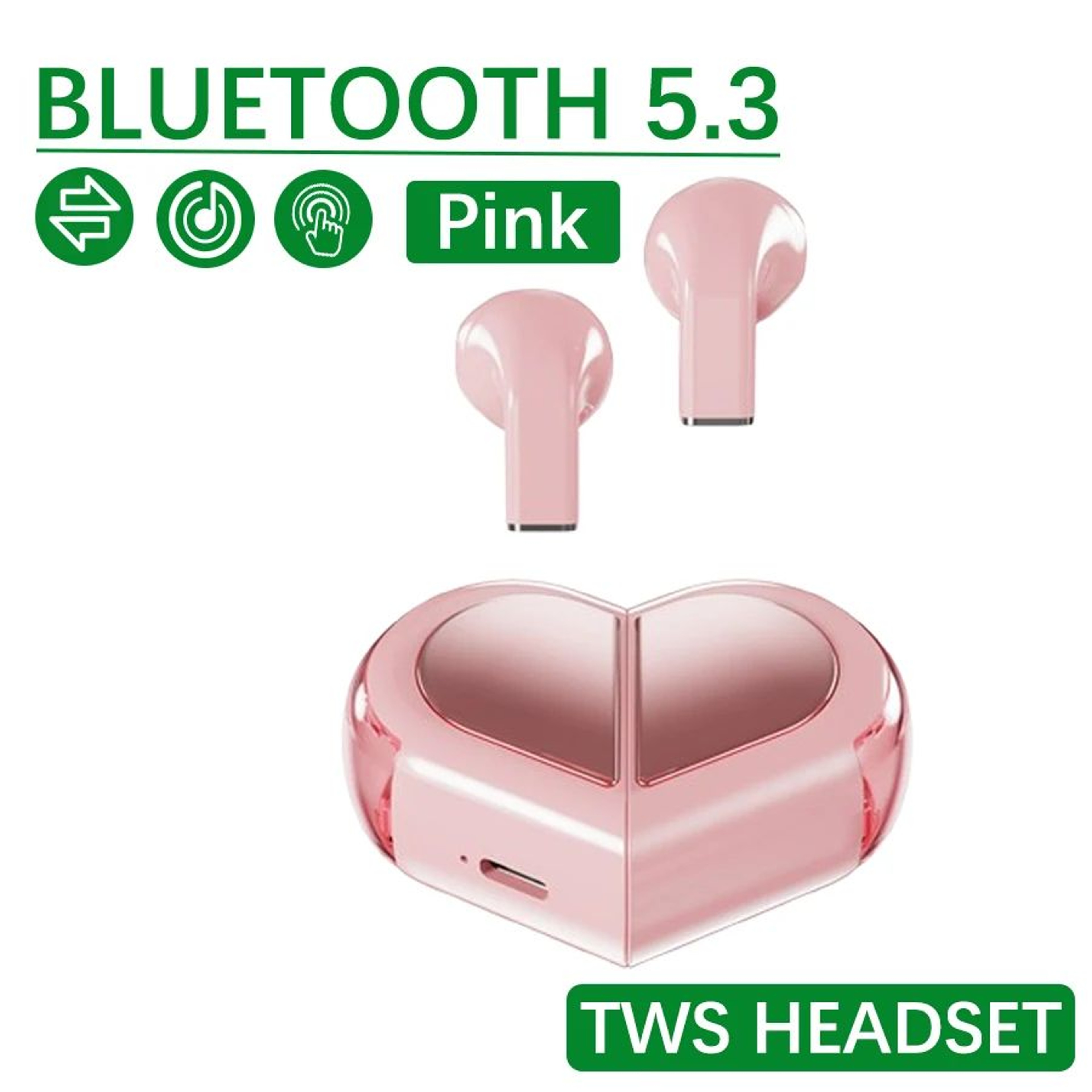 Heart Shaped Bluetooth Wireless TWS Earbuds 6