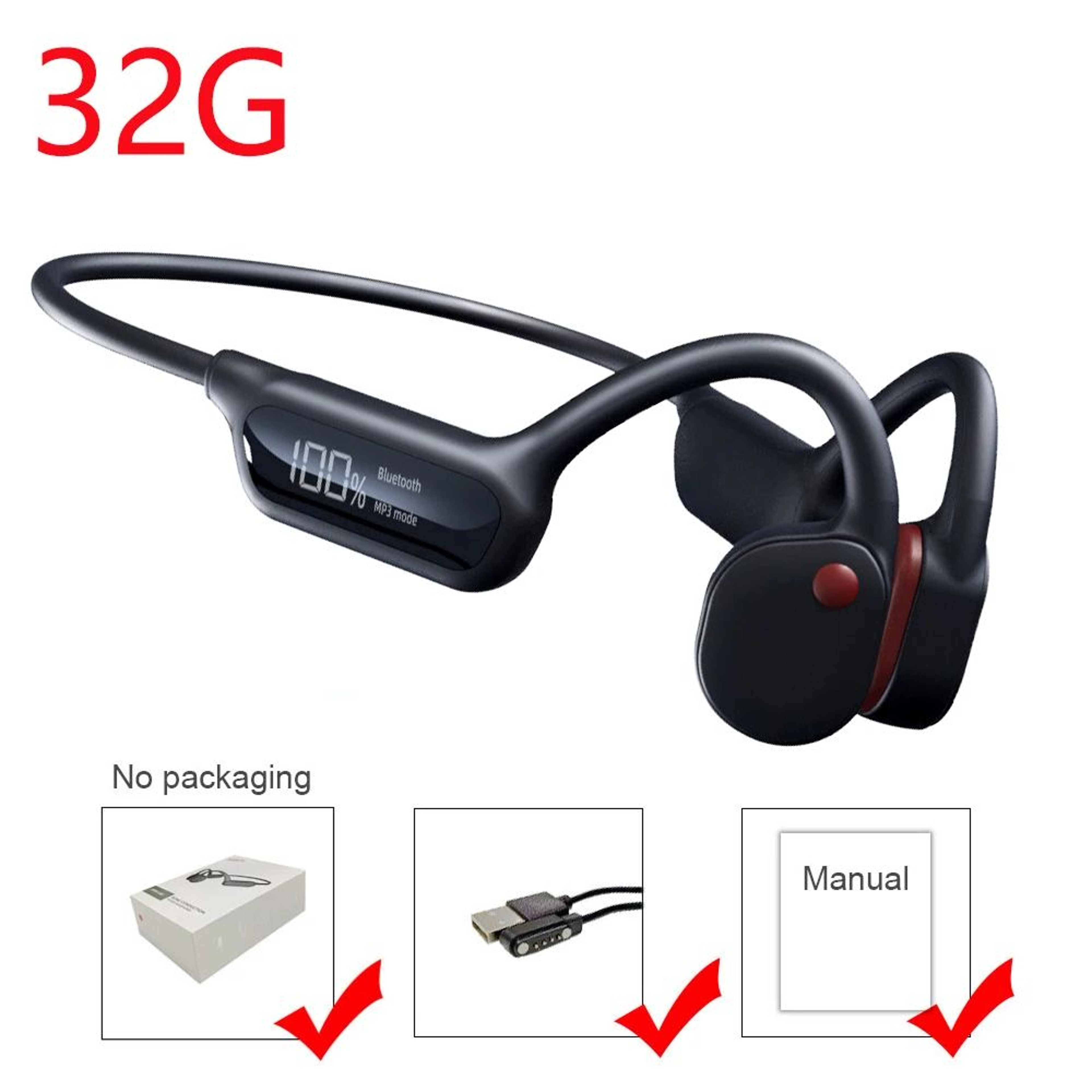 IPX8 Bone Conduction Swimming Headphones With MP3 Player 8