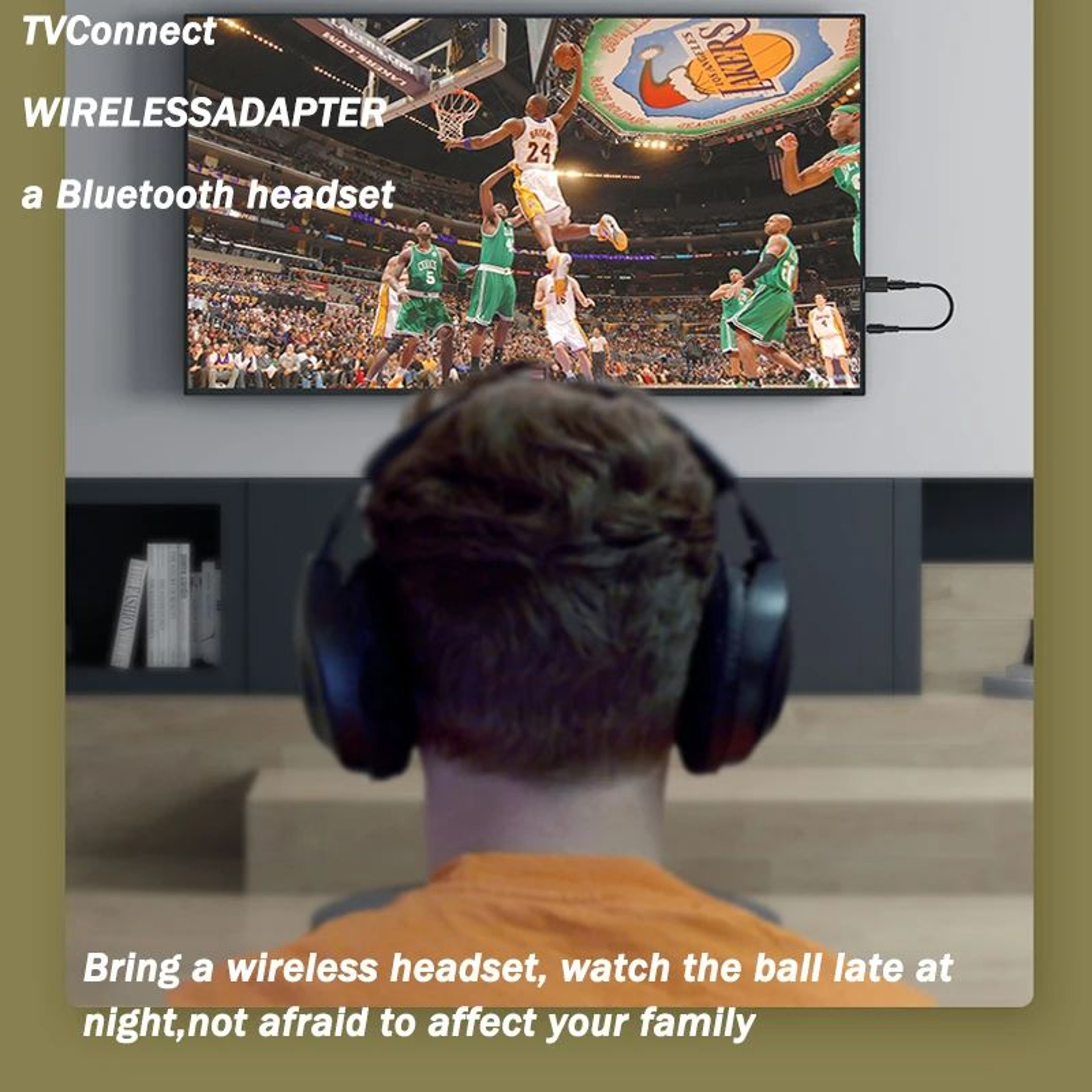 H7 Wireless Bluetooth TV Headphones With USB Adapter 5