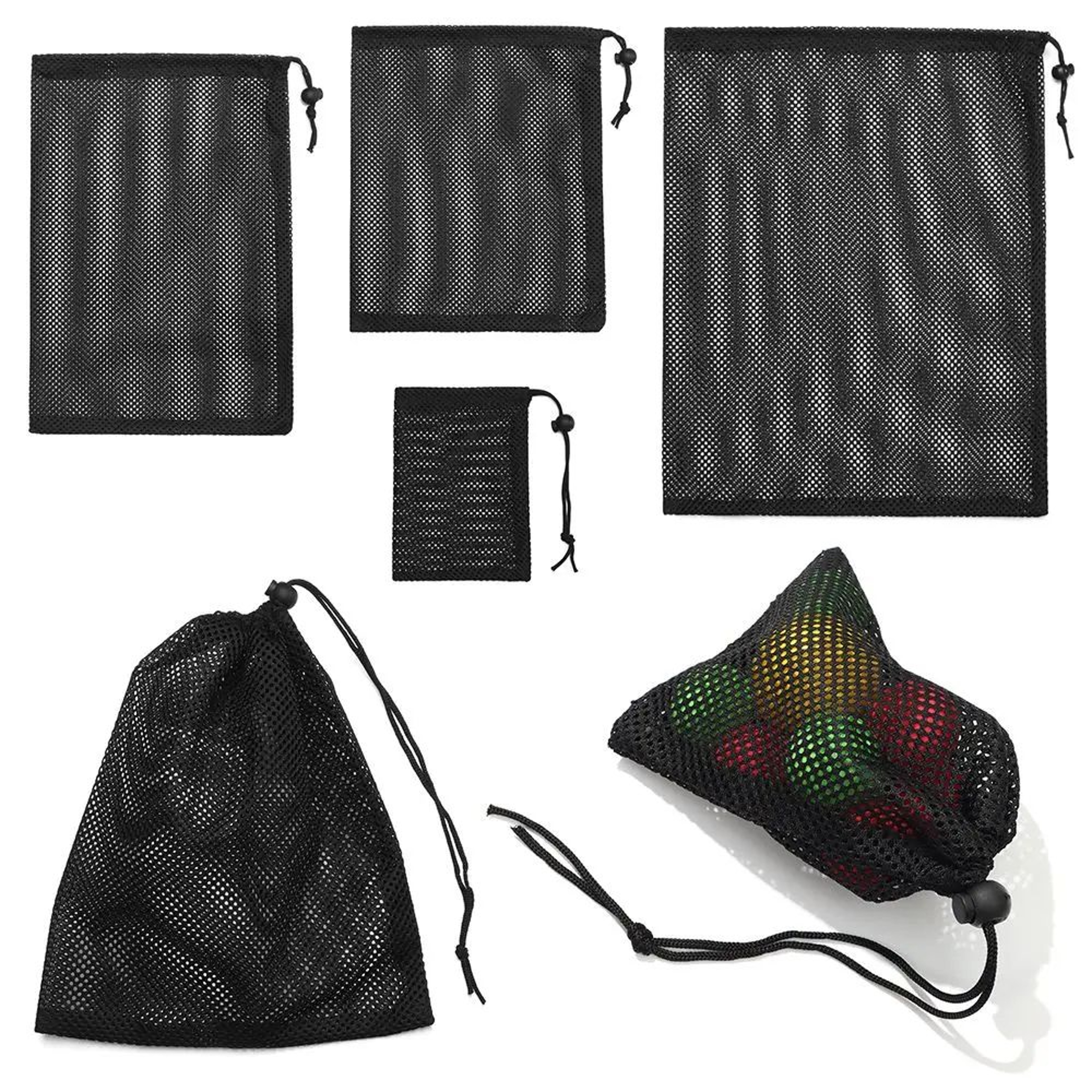 Nylon Mesh Drawstring Multipurpose Storage Pouch 0