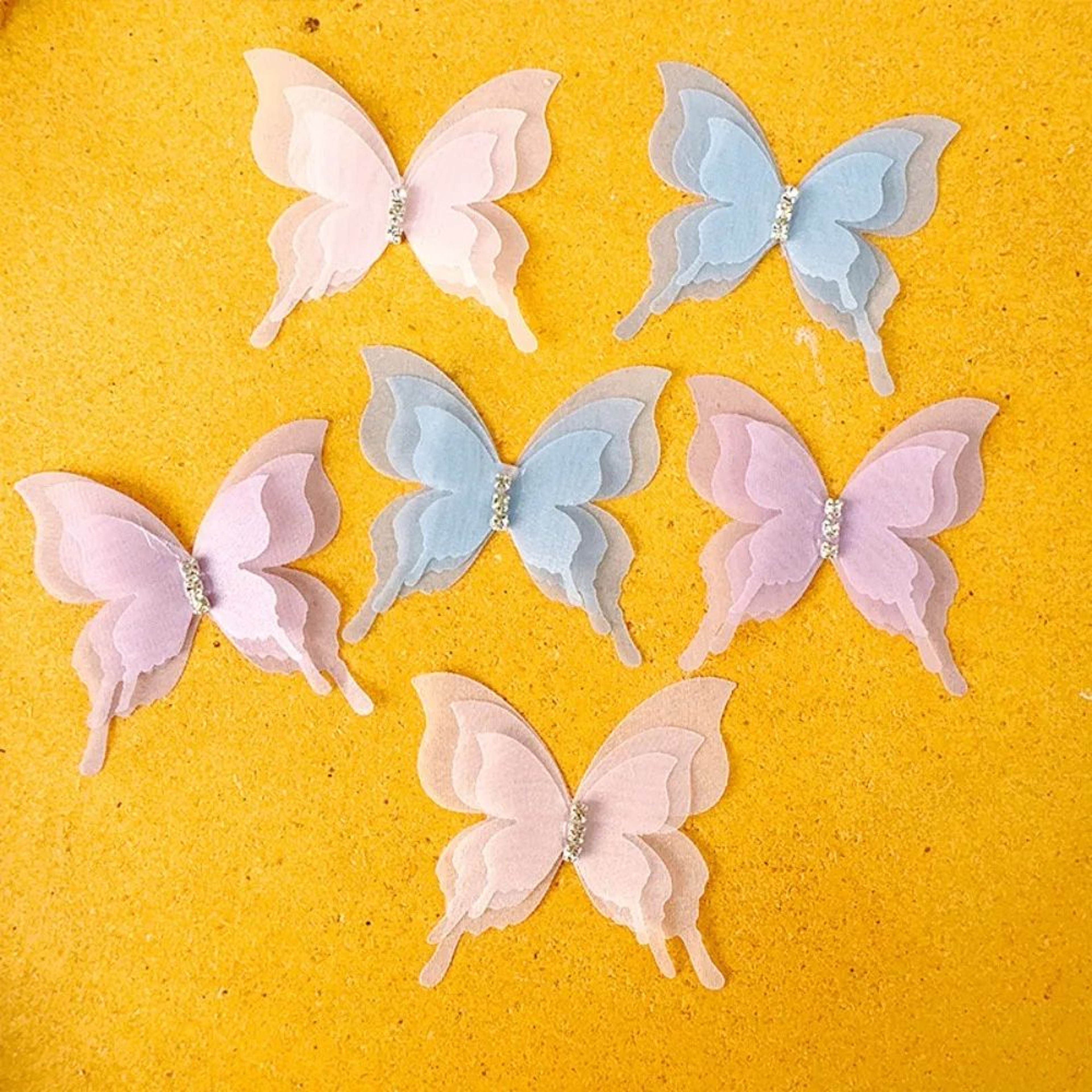 20 Piece Gradient Organza 3D Butterfly Appliques For DIY Crafts 4