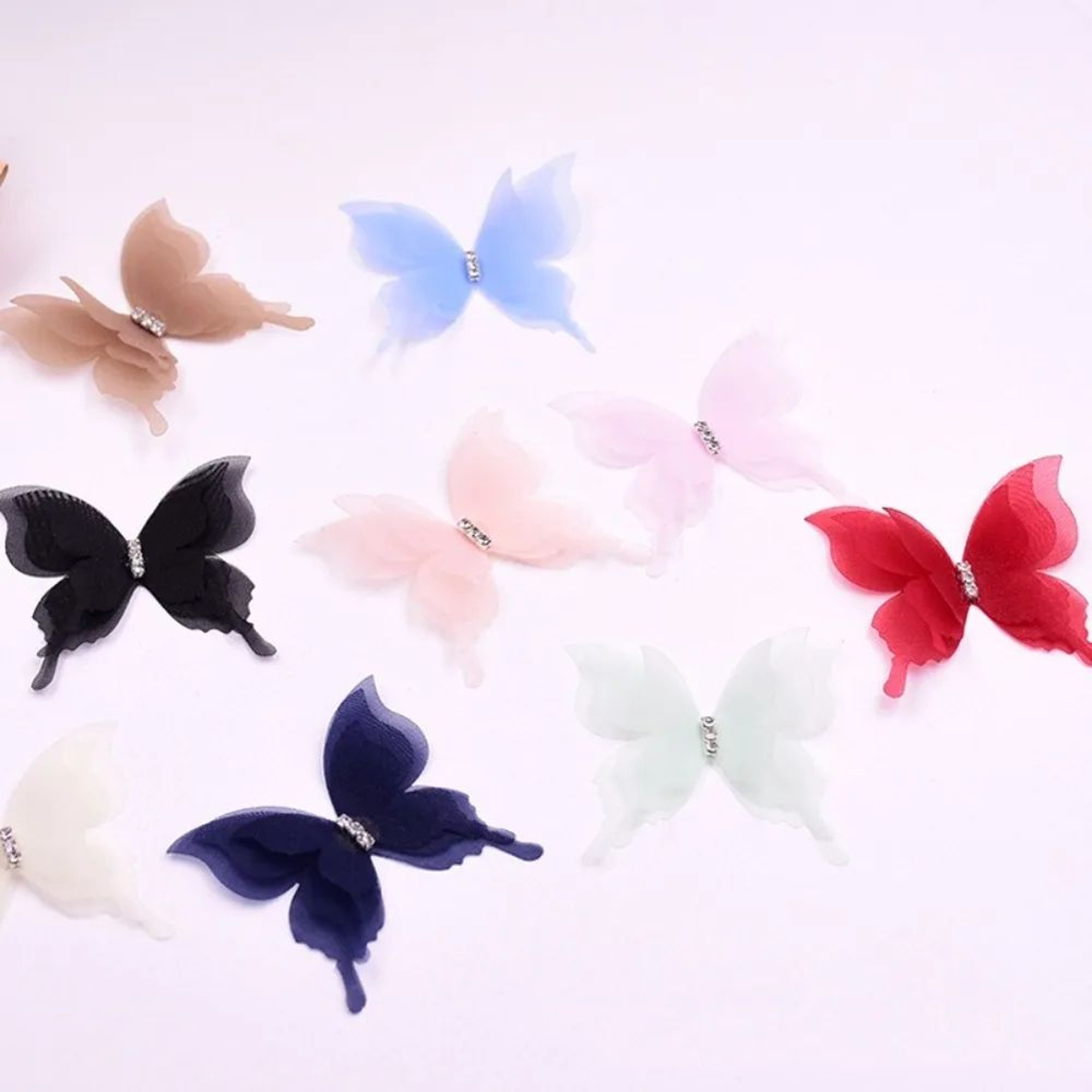 20 Piece Gradient Organza 3D Butterfly Appliques For DIY Crafts 3