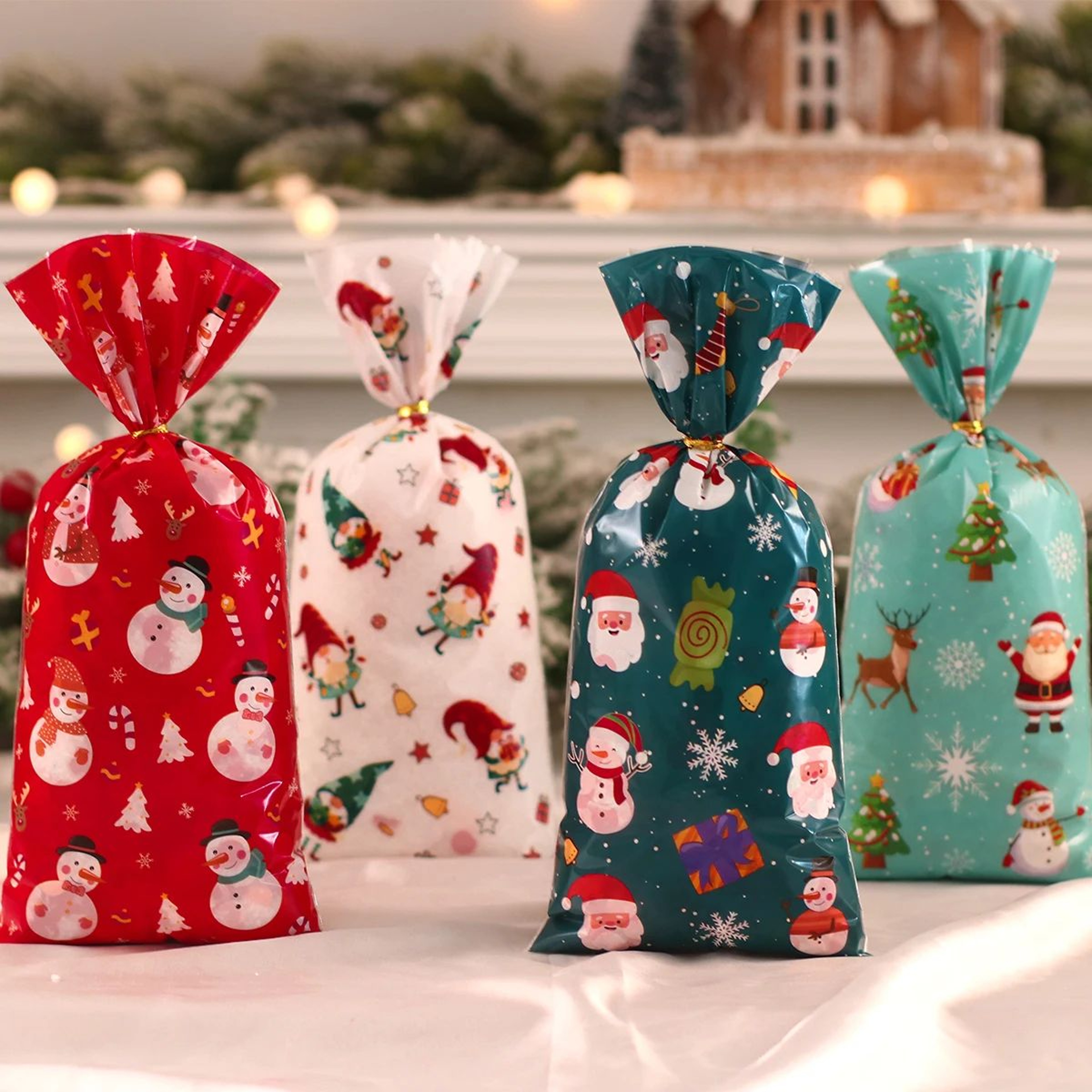 Christmas Candy Gift Bags Festive Holiday Treat Packaging 0