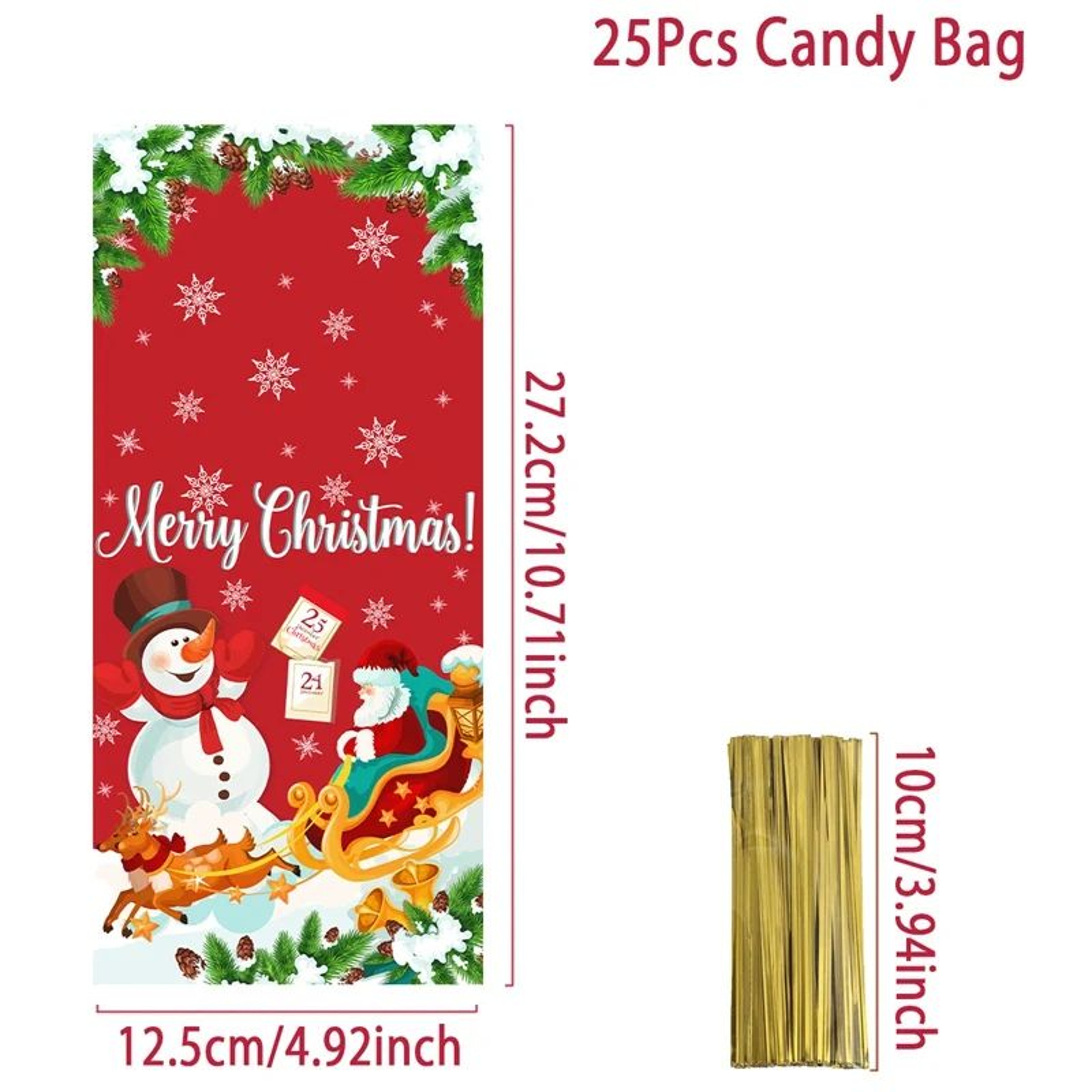 Christmas Candy Gift Bags Festive Holiday Treat Packaging 12