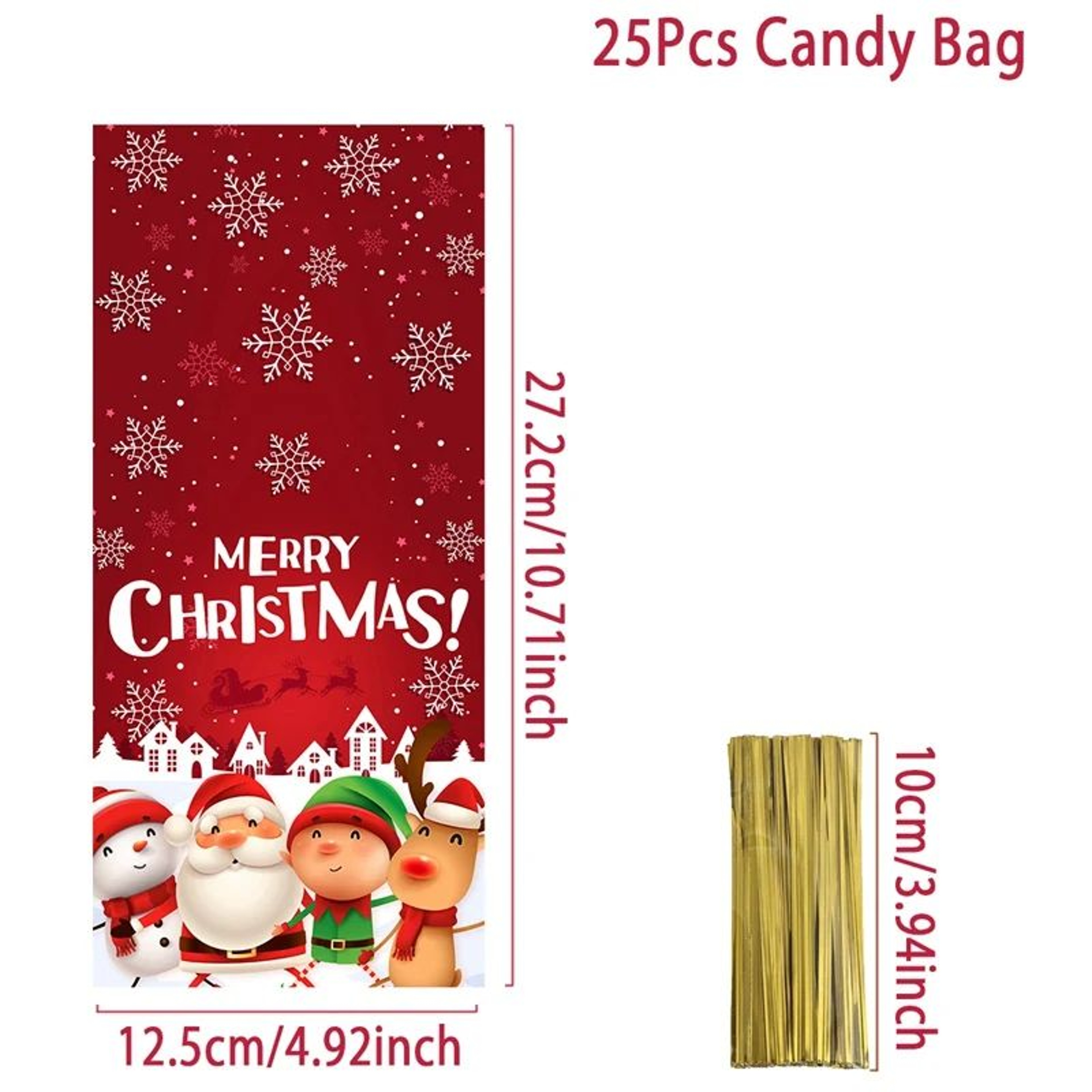 Christmas Candy Gift Bags Festive Holiday Treat Packaging 13