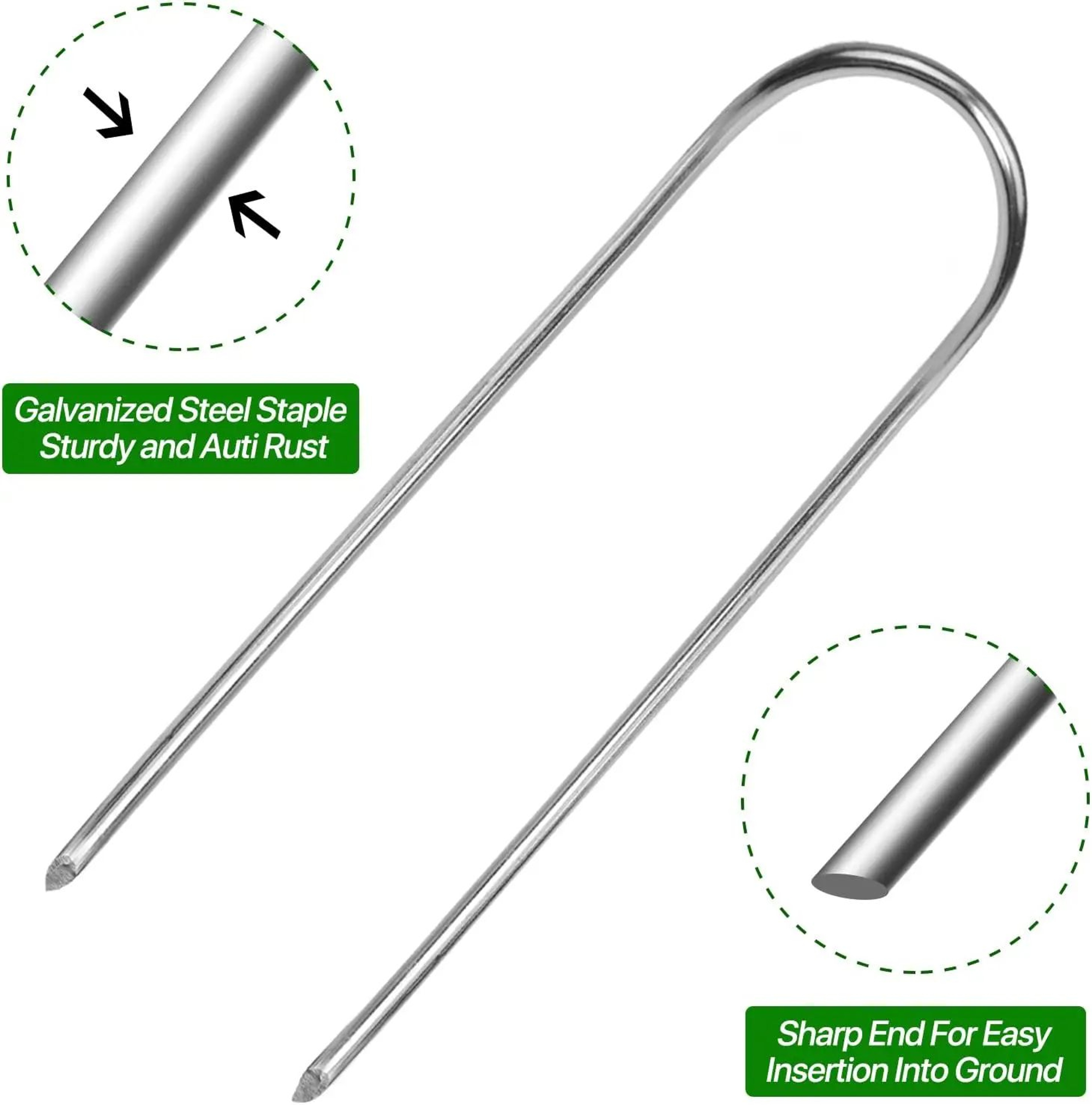 Heavy Duty Galvanized U Shaped Garden Staples And Sod Pins 1