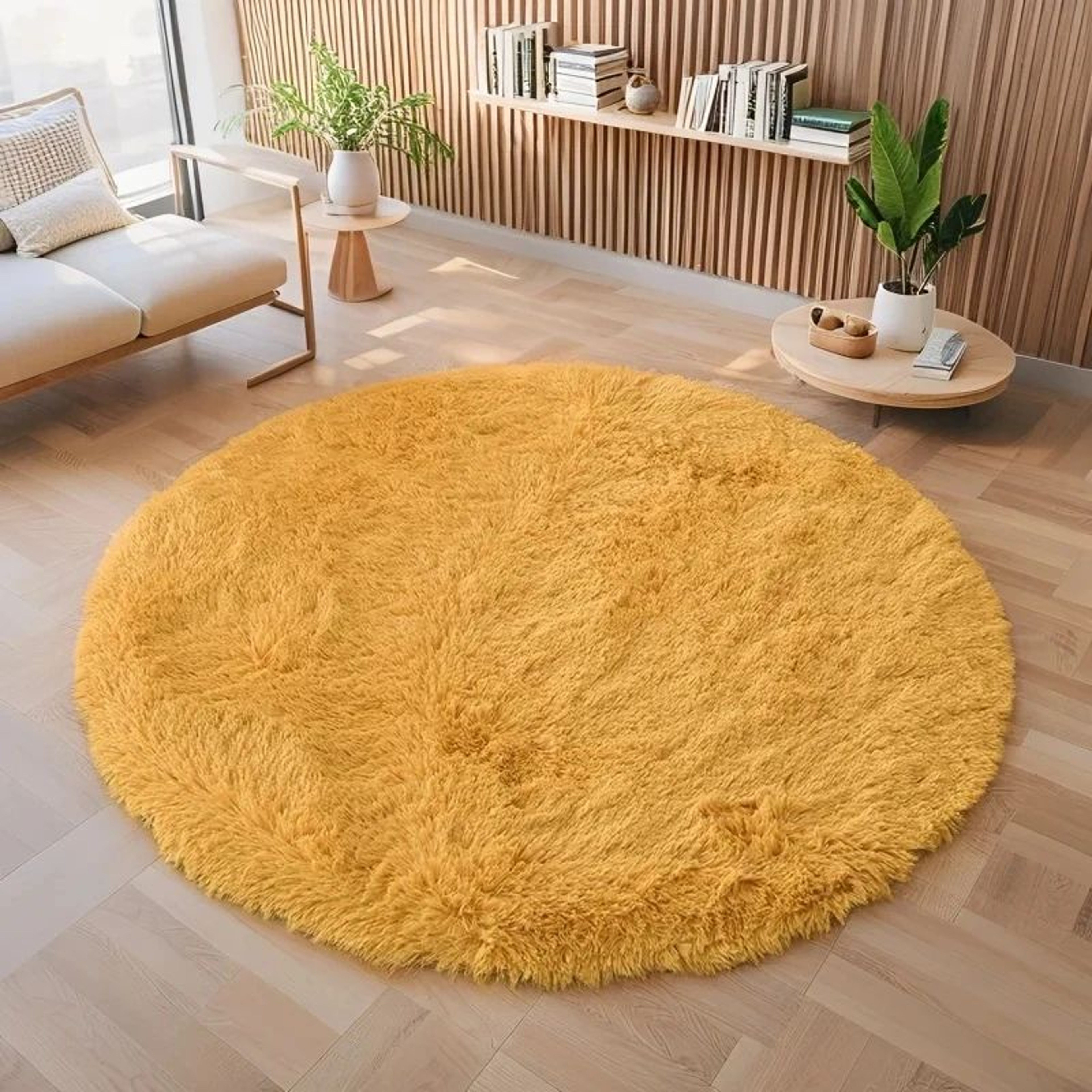Soft Fluffy Round Plush Rug For Nursery And Kids Room 0