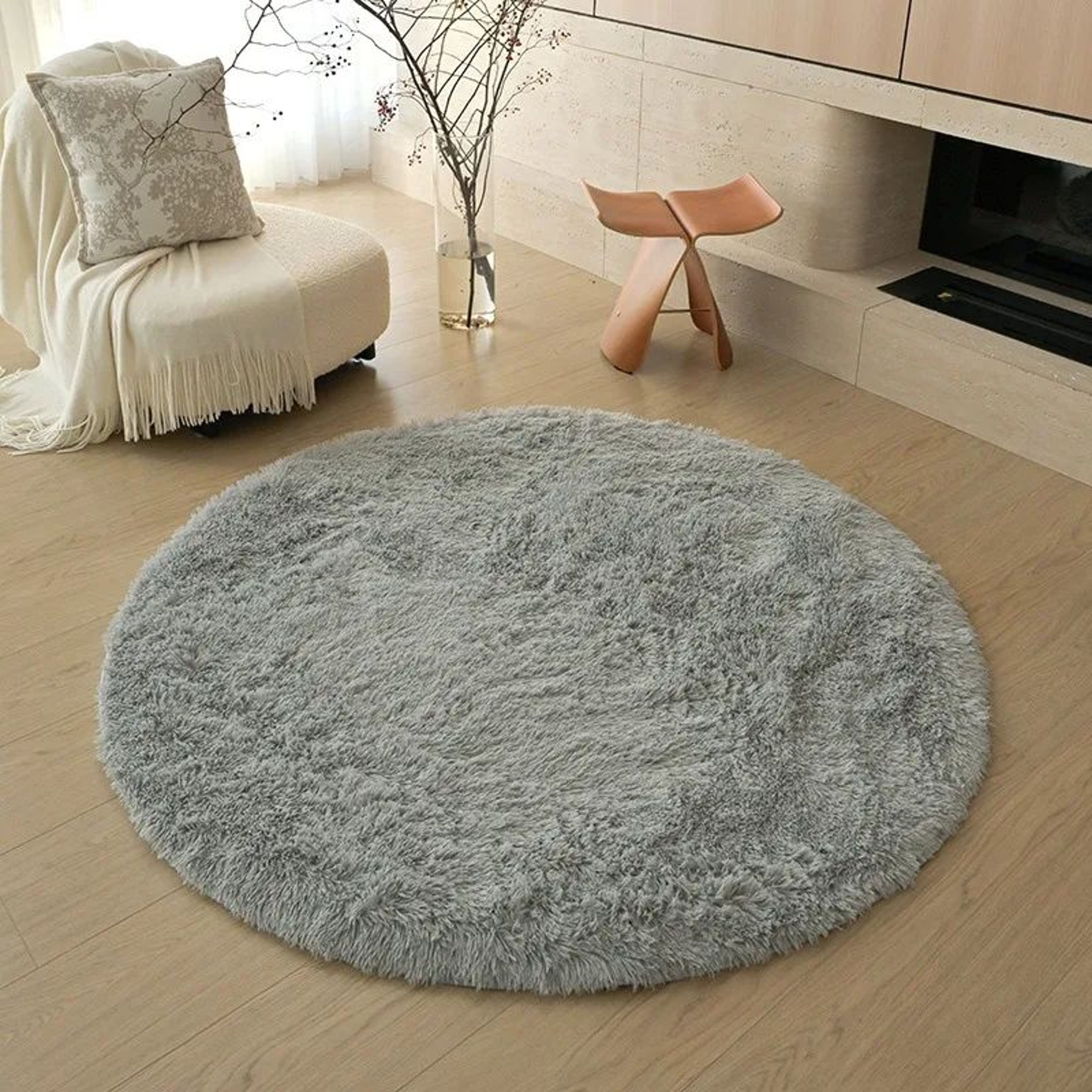 Soft Fluffy Round Plush Rug For Nursery And Kids Room 5