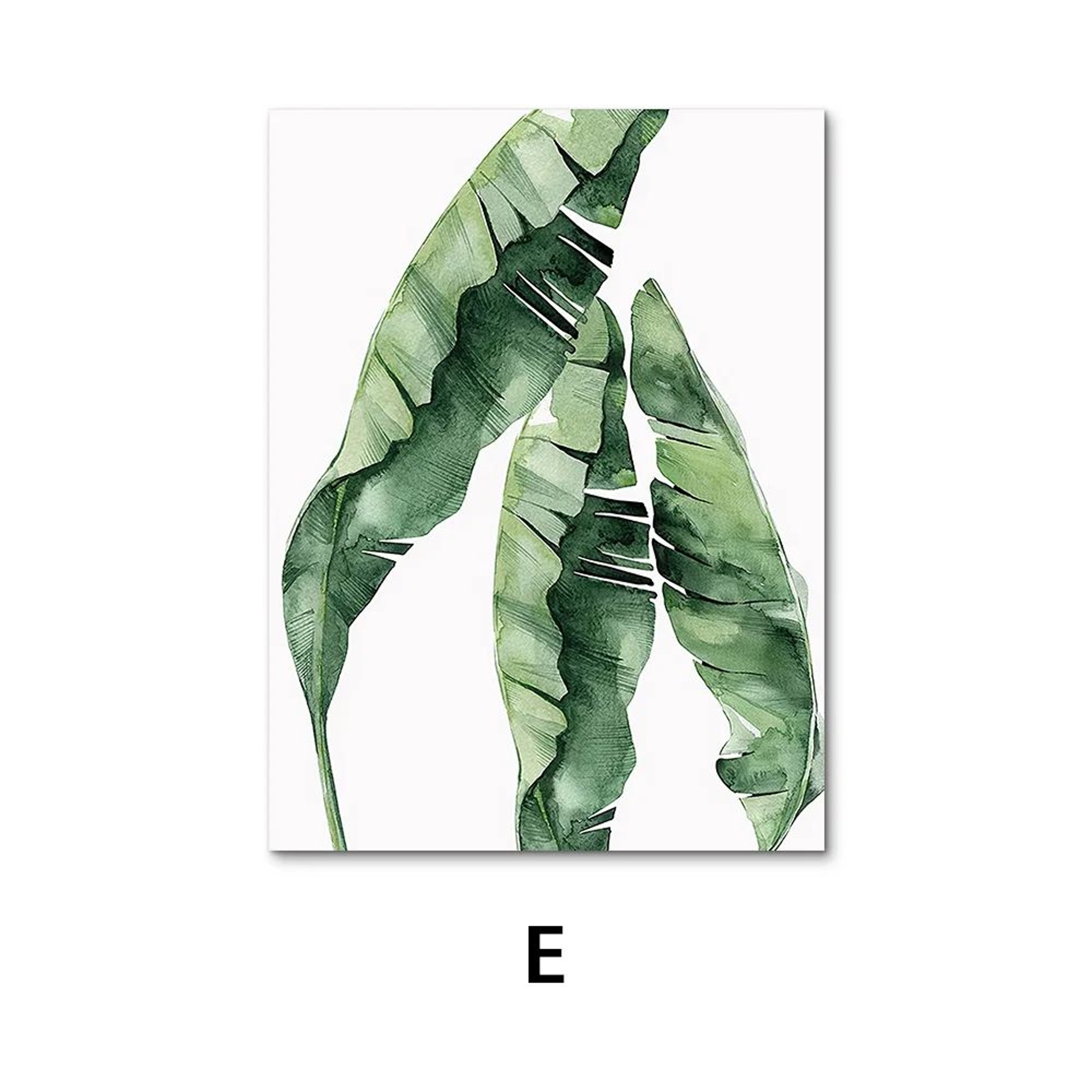 Nordic Green Botanical Leaf Canvas Wall Art Print 10