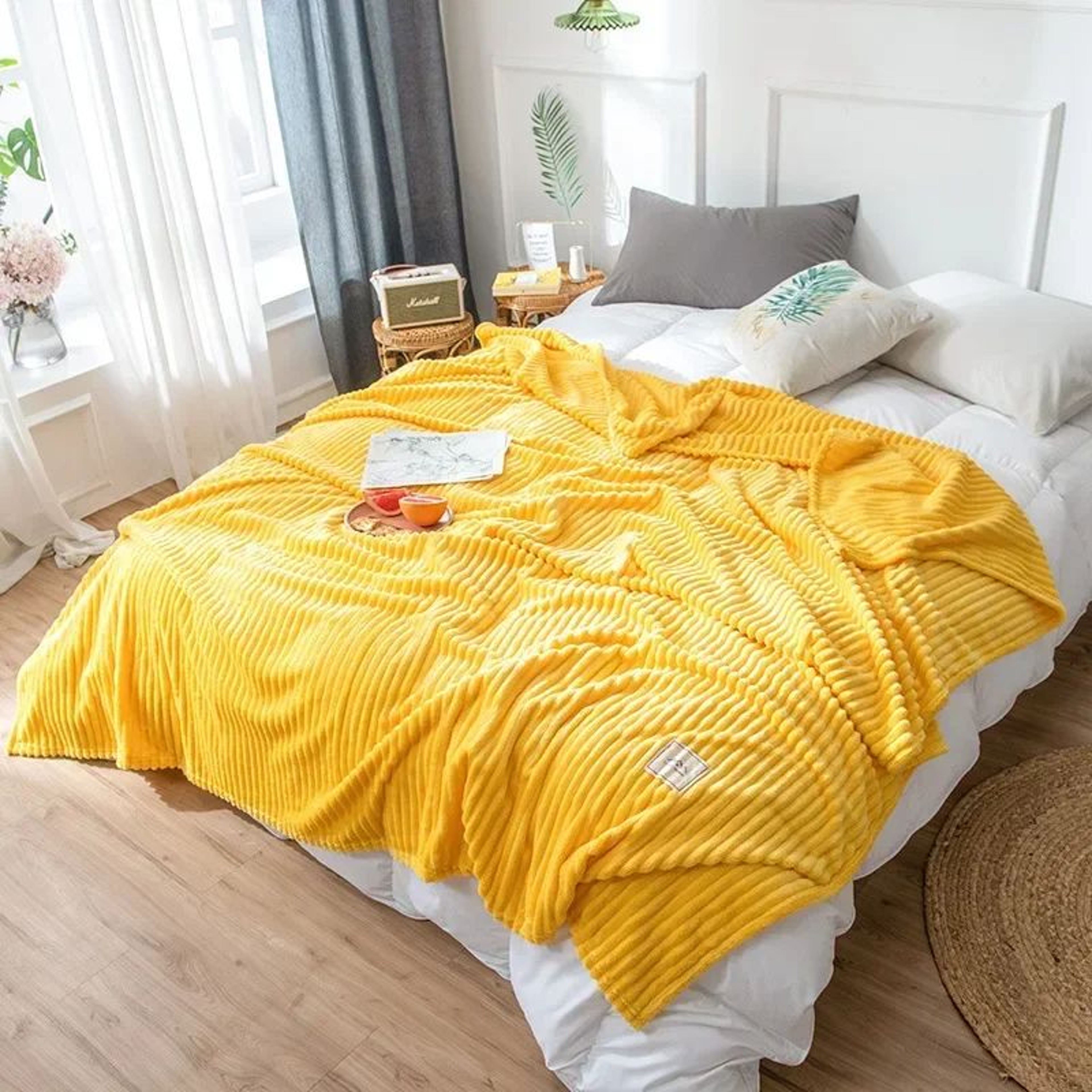 Patterned Soft Hugging Throw Blanket For Sofa Bed And Couch 3