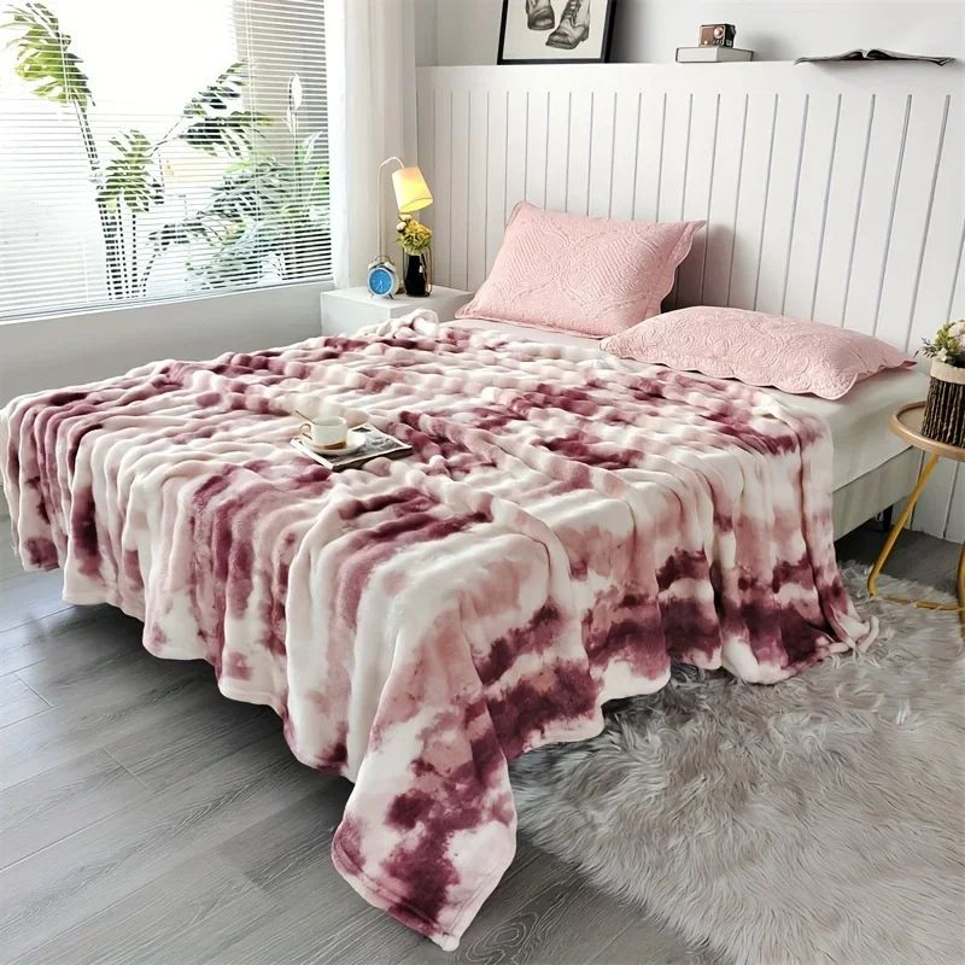 Luxury Faux Rabbit Fur Soft Thick Warm Throw Blanket 9