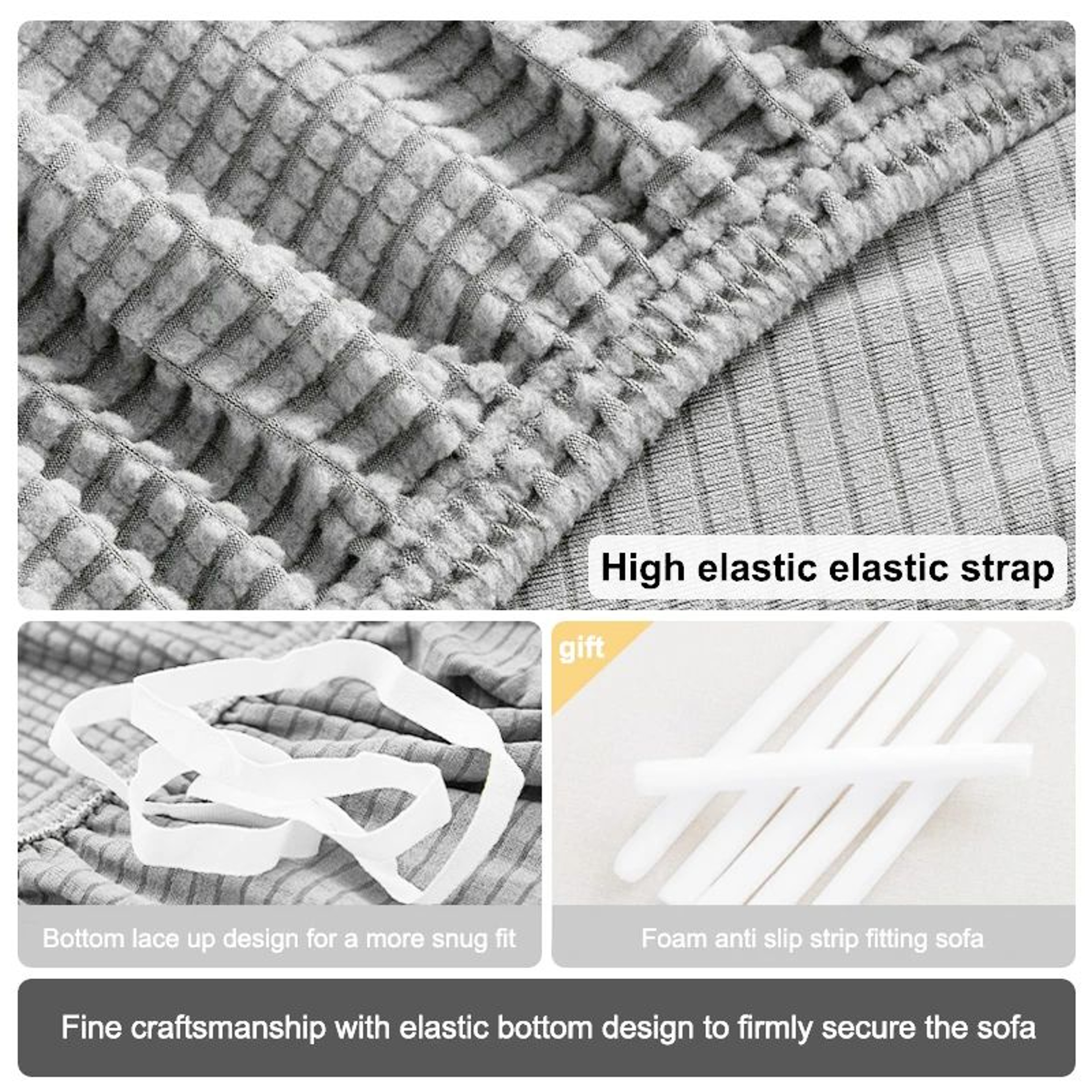 Elastic Jacquard Stretch Sofa Cover For Sectional Couch 4