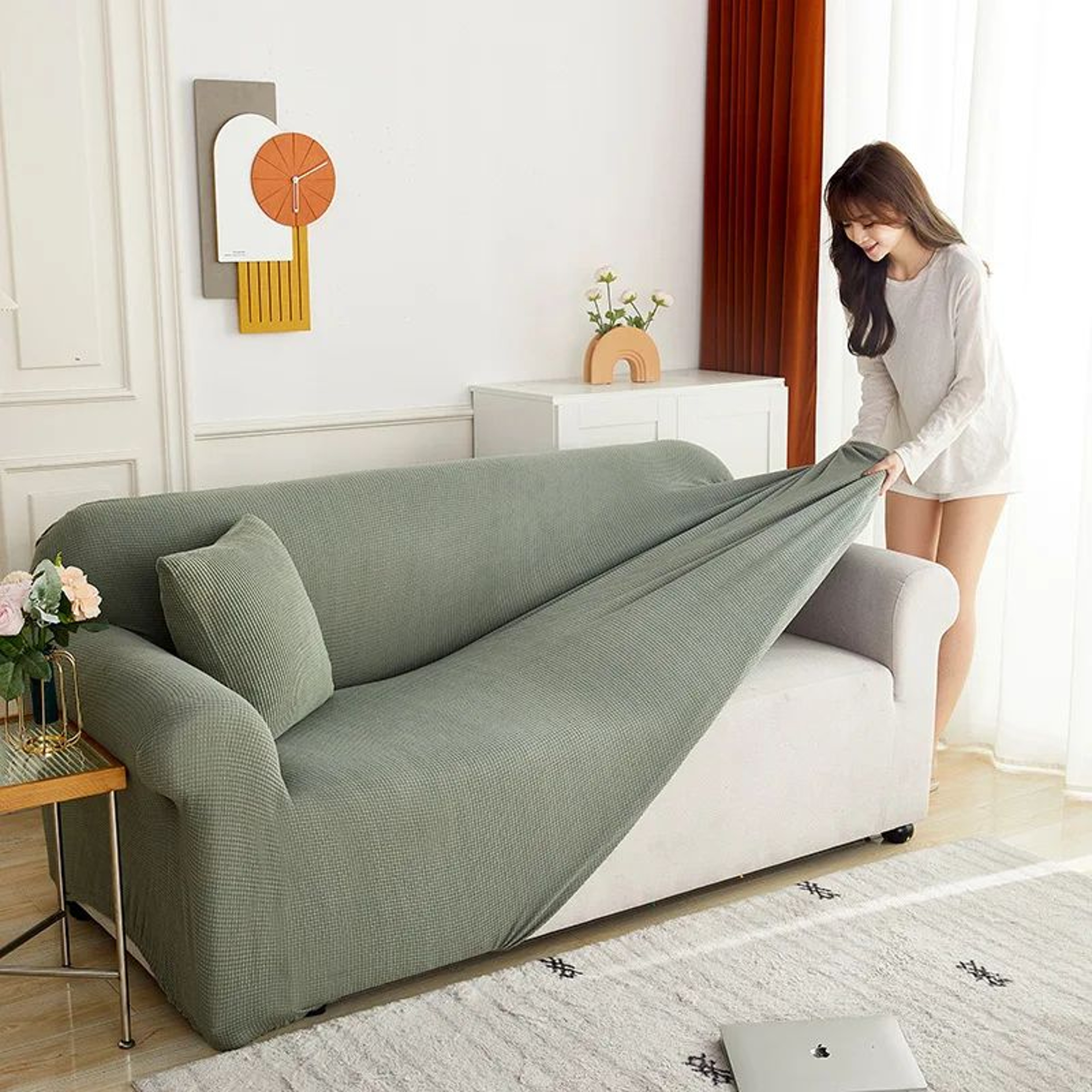 Elastic Jacquard Stretch Sofa Cover For Sectional Couch 0