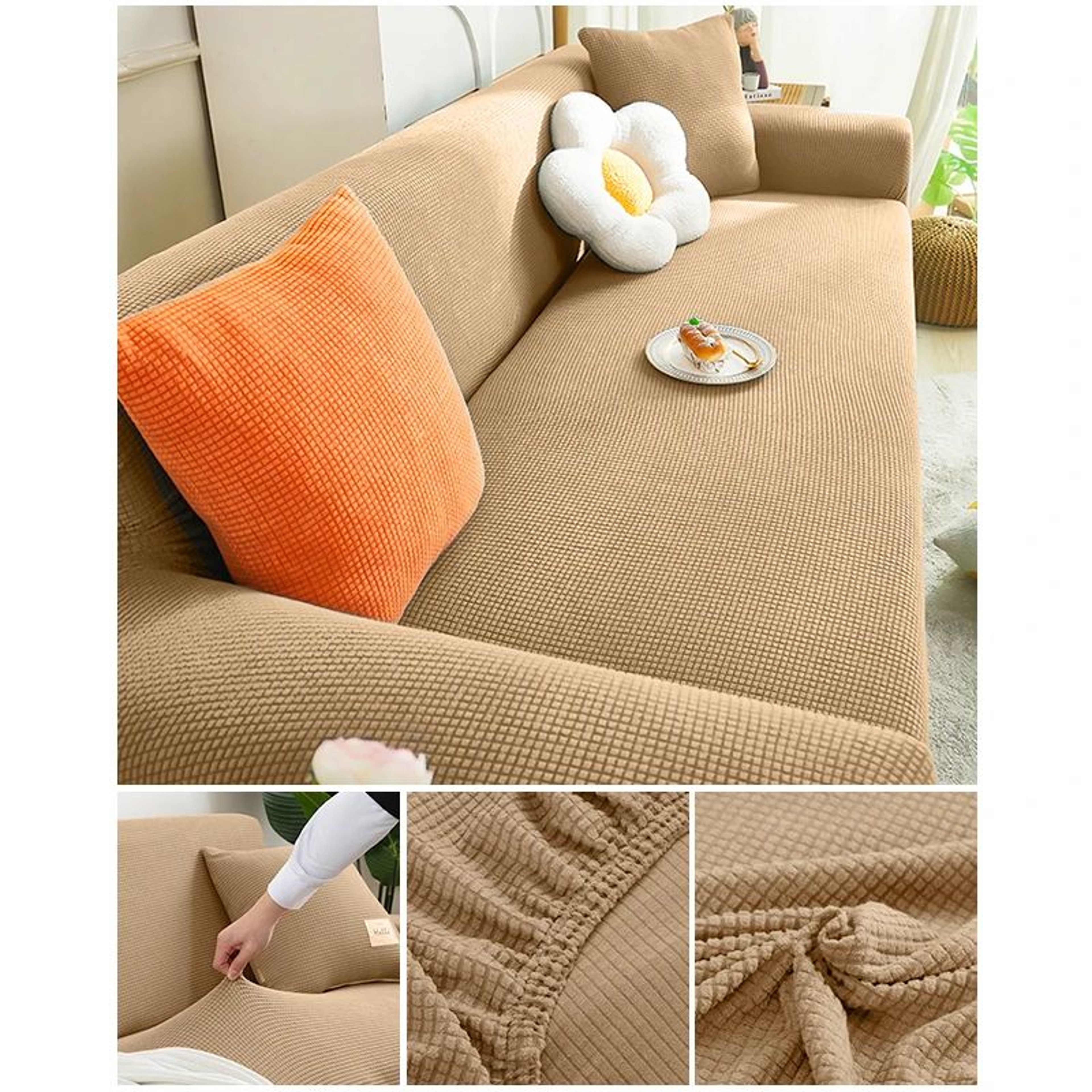 Elastic Jacquard Stretch Sofa Cover For Sectional Couch 7