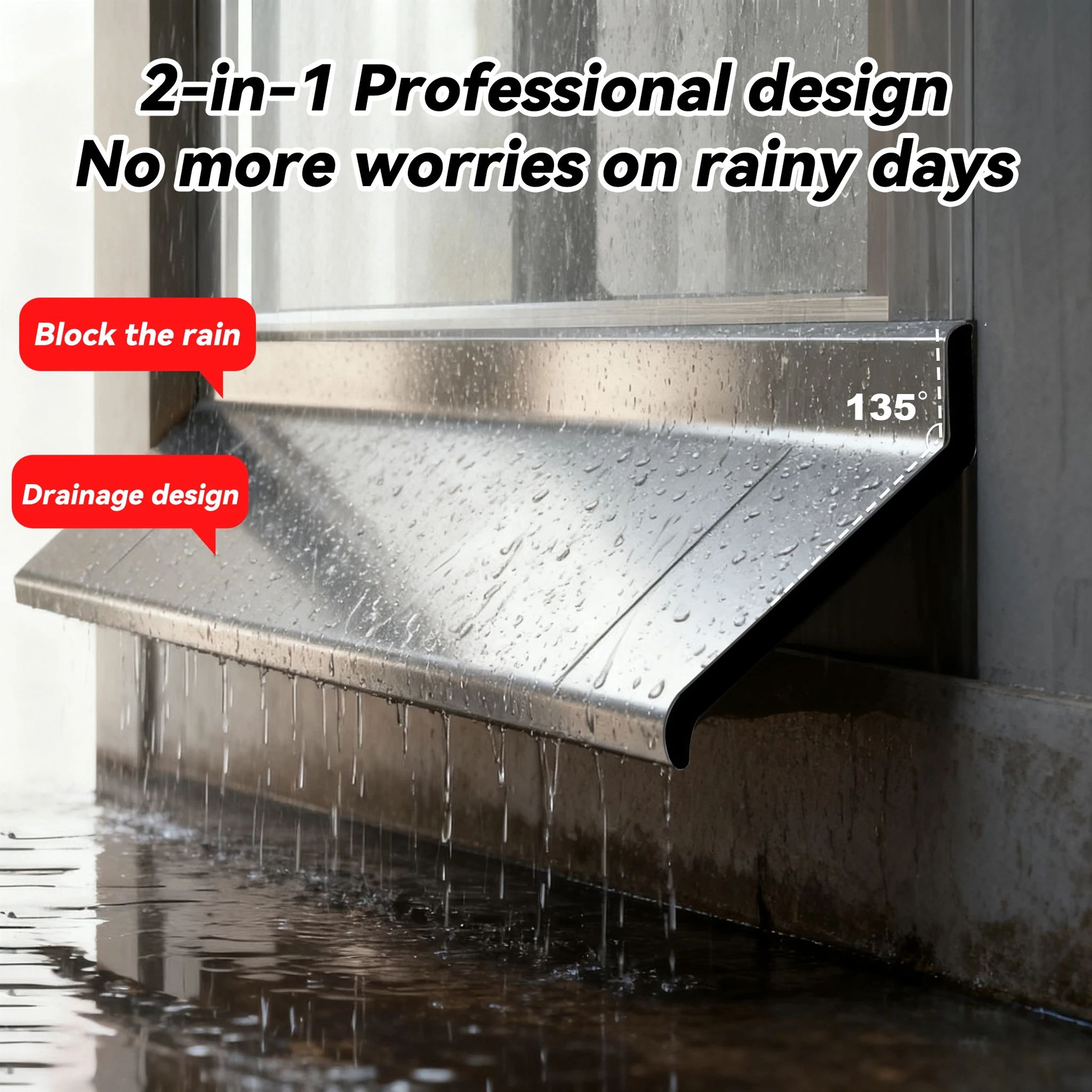 Aluminum Alloy Window Rain Water Deflector Bar 0